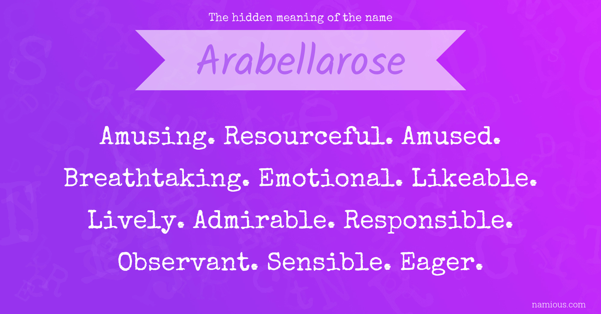 The hidden meaning of the name Arabellarose