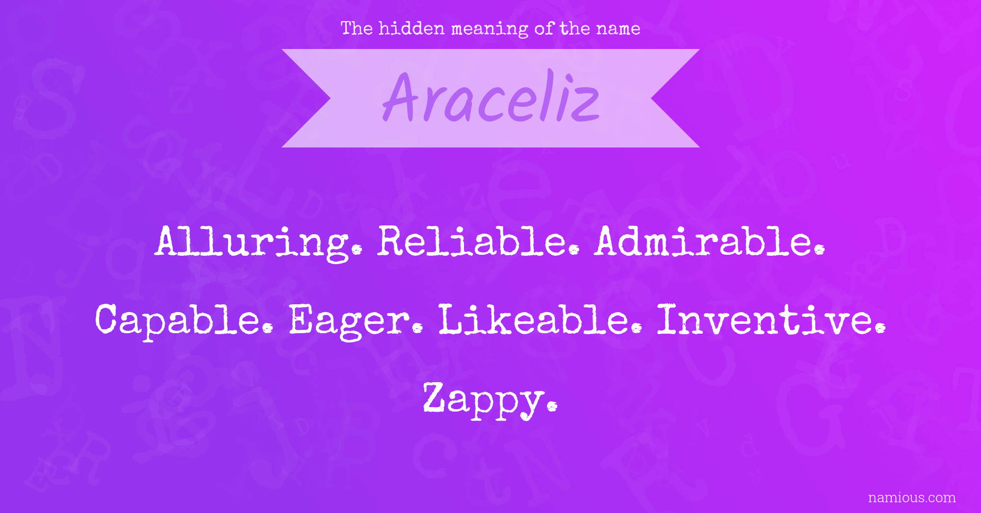 The hidden meaning of the name Araceliz