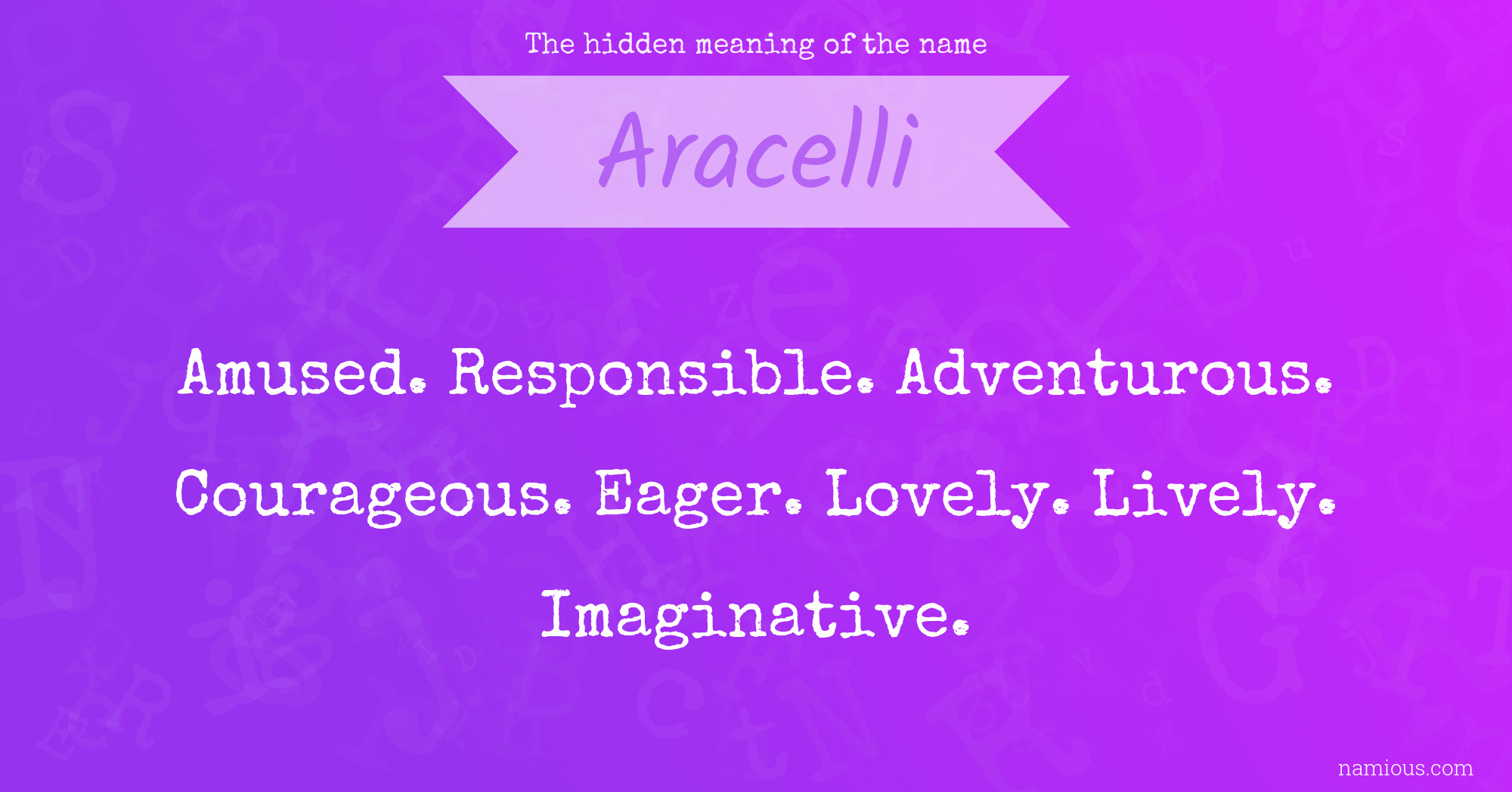 The hidden meaning of the name Aracelli