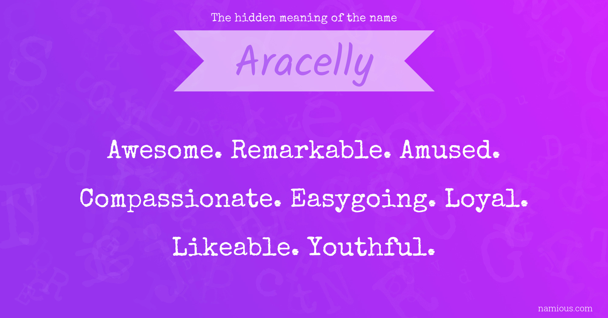 The hidden meaning of the name Aracelly