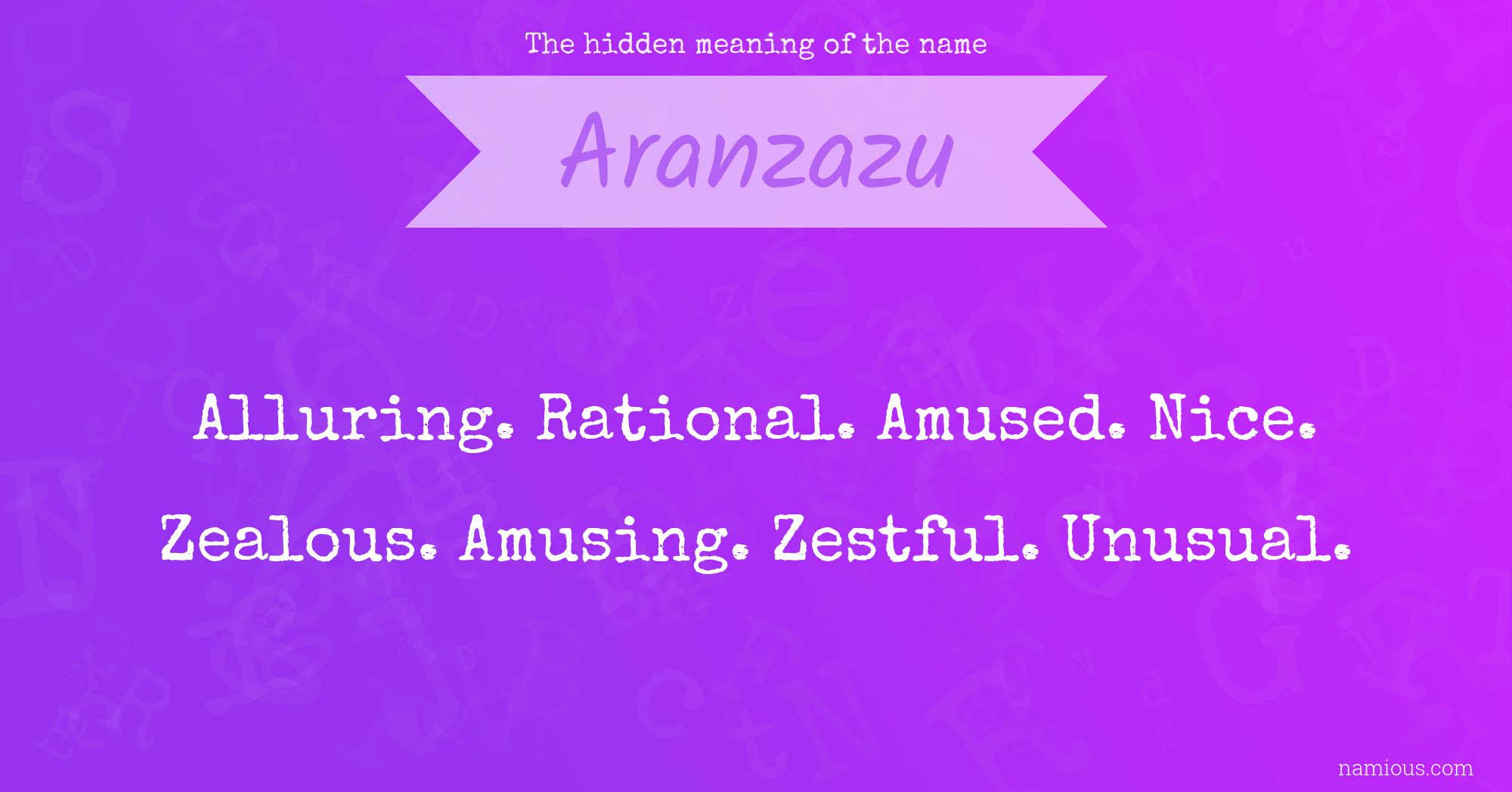 The hidden meaning of the name Aranzazu