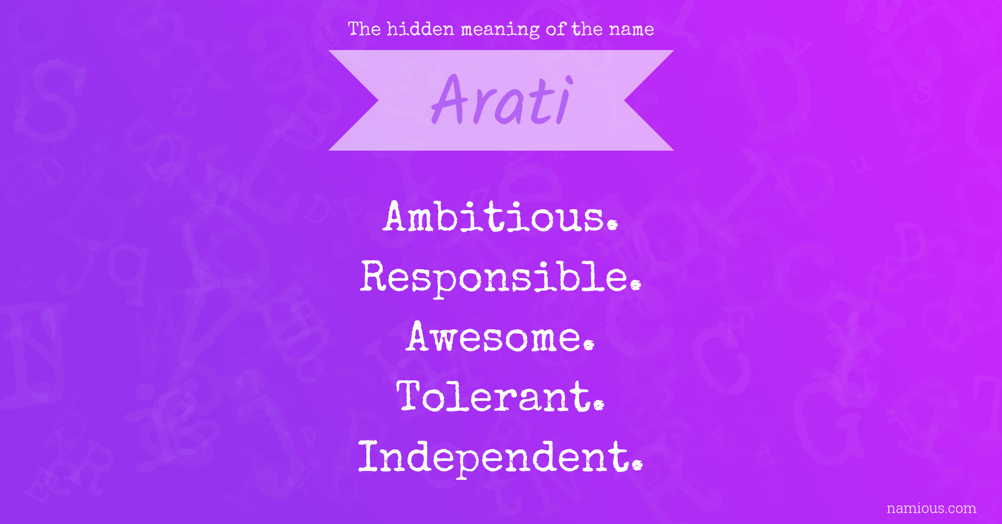 The hidden meaning of the name Arati