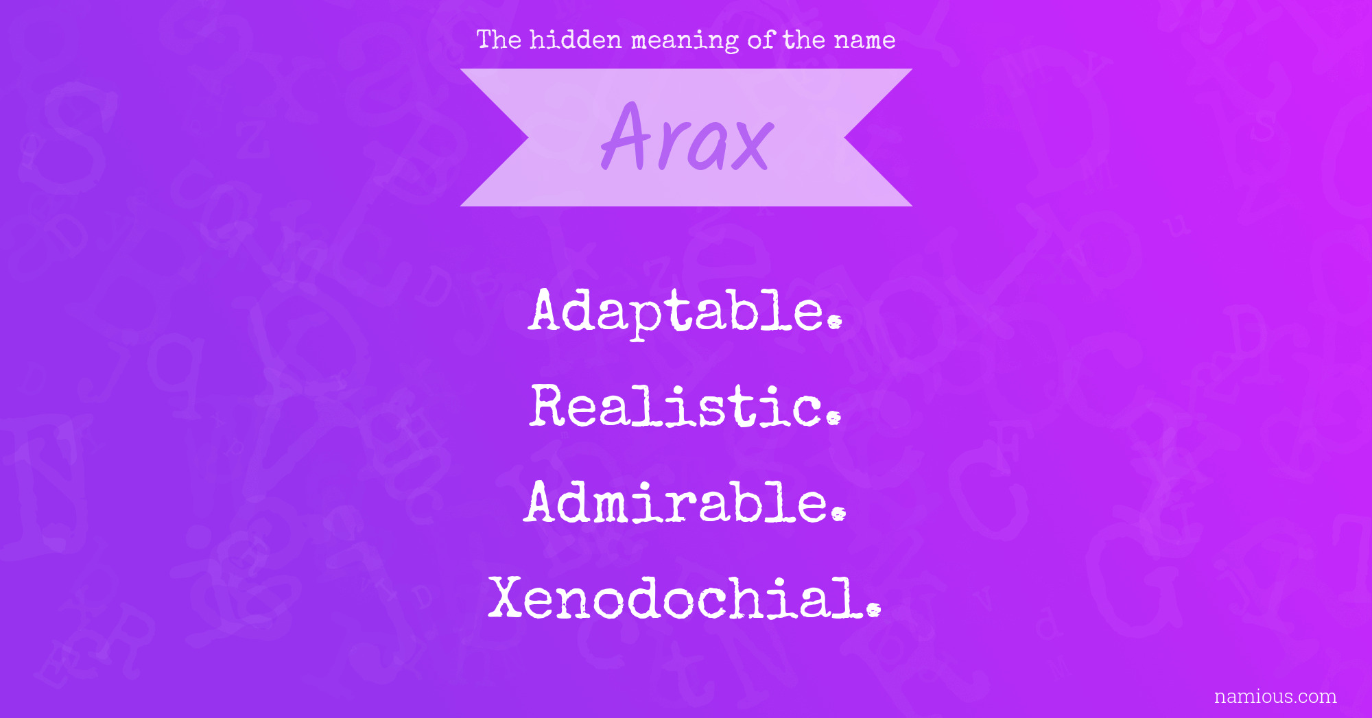 The hidden meaning of the name Arax