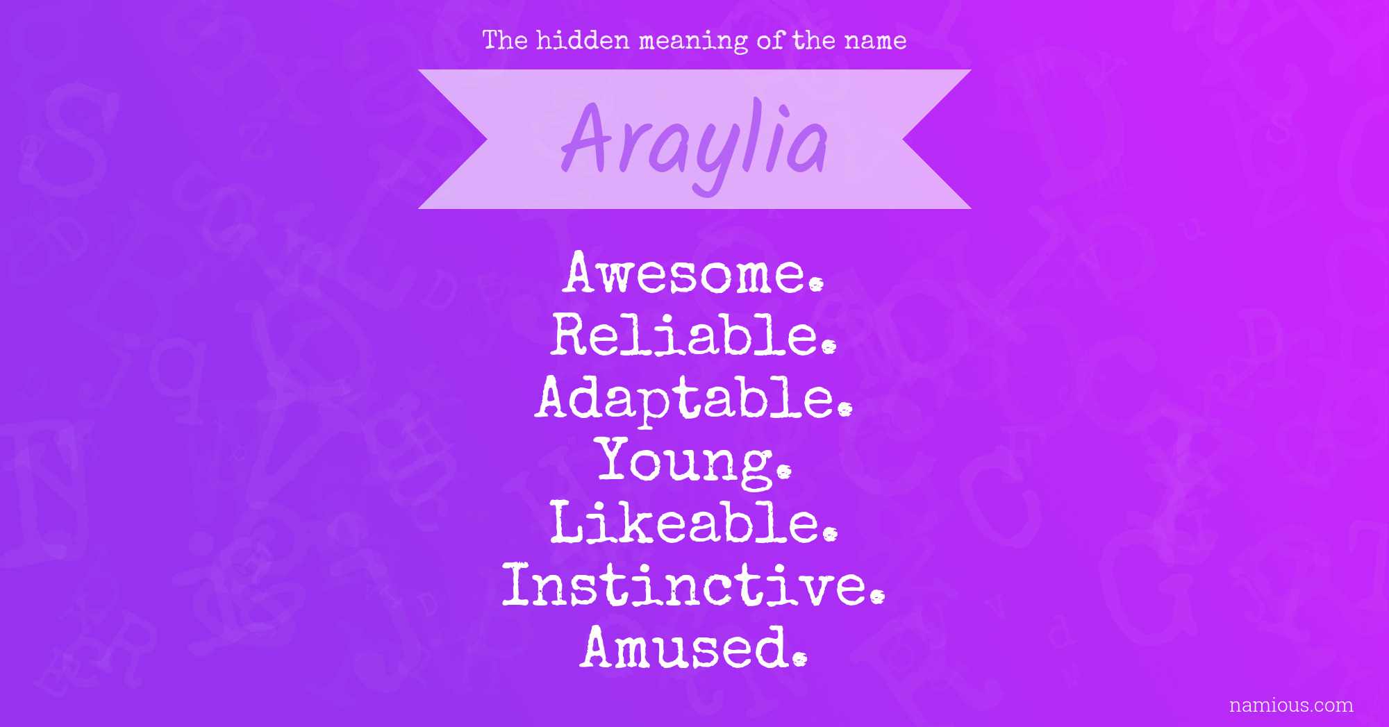 The hidden meaning of the name Araylia