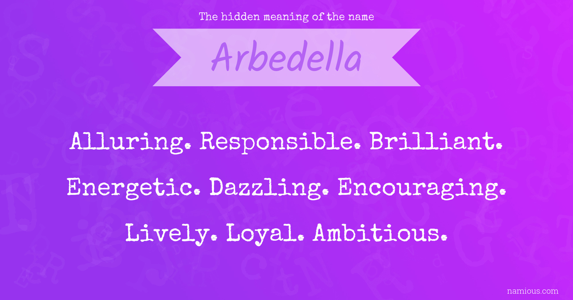 The hidden meaning of the name Arbedella