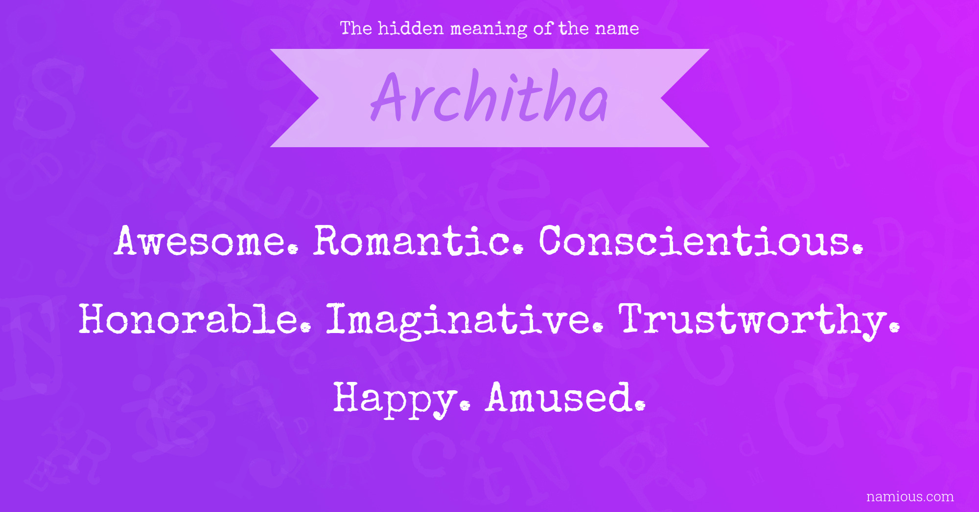 The hidden meaning of the name Architha