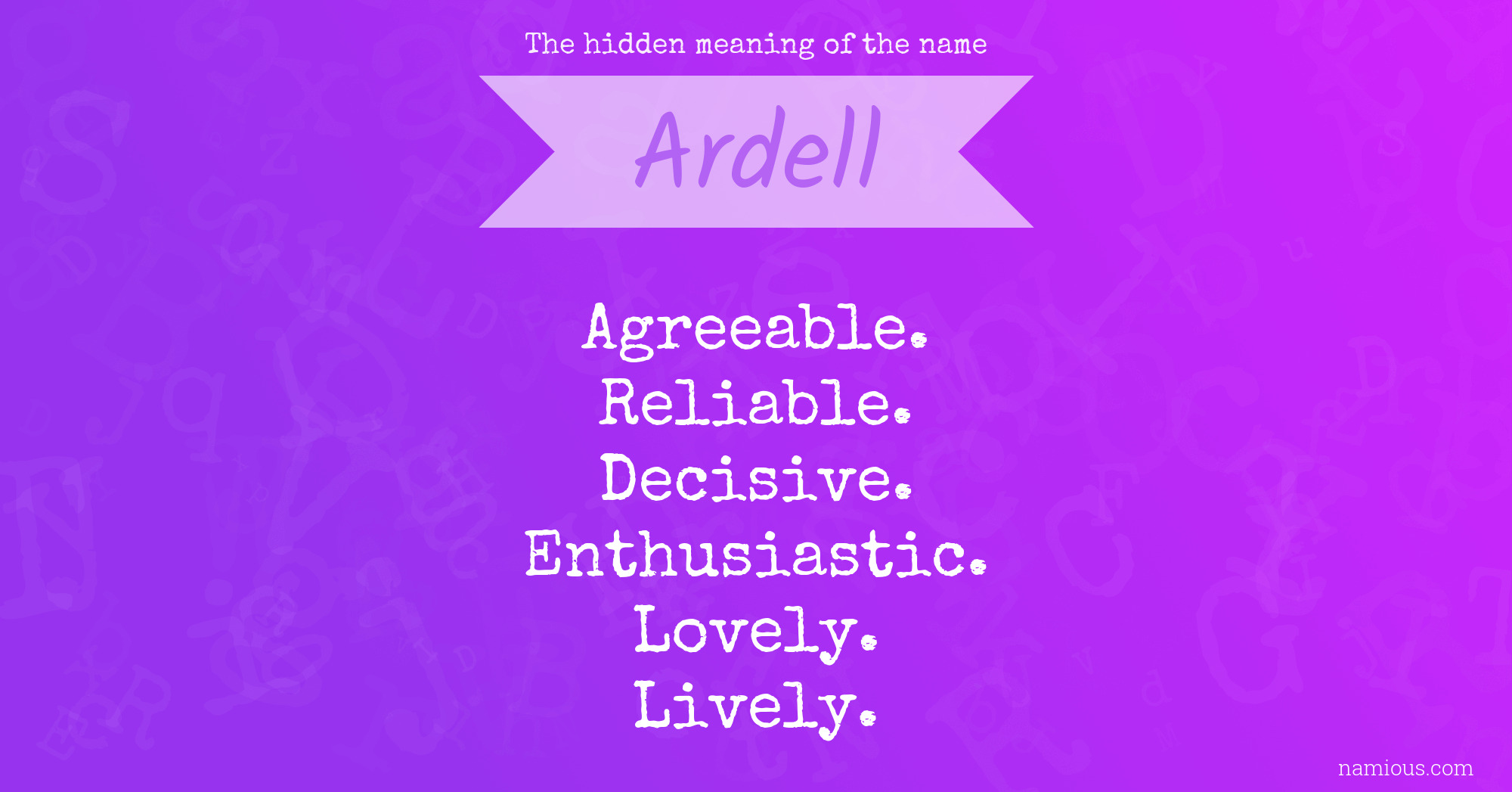 The hidden meaning of the name Ardell