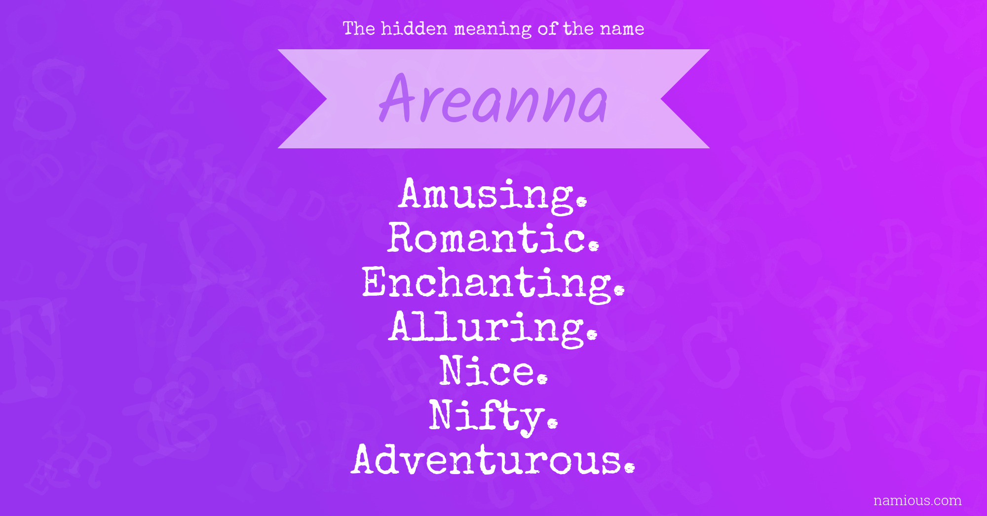 The hidden meaning of the name Areanna