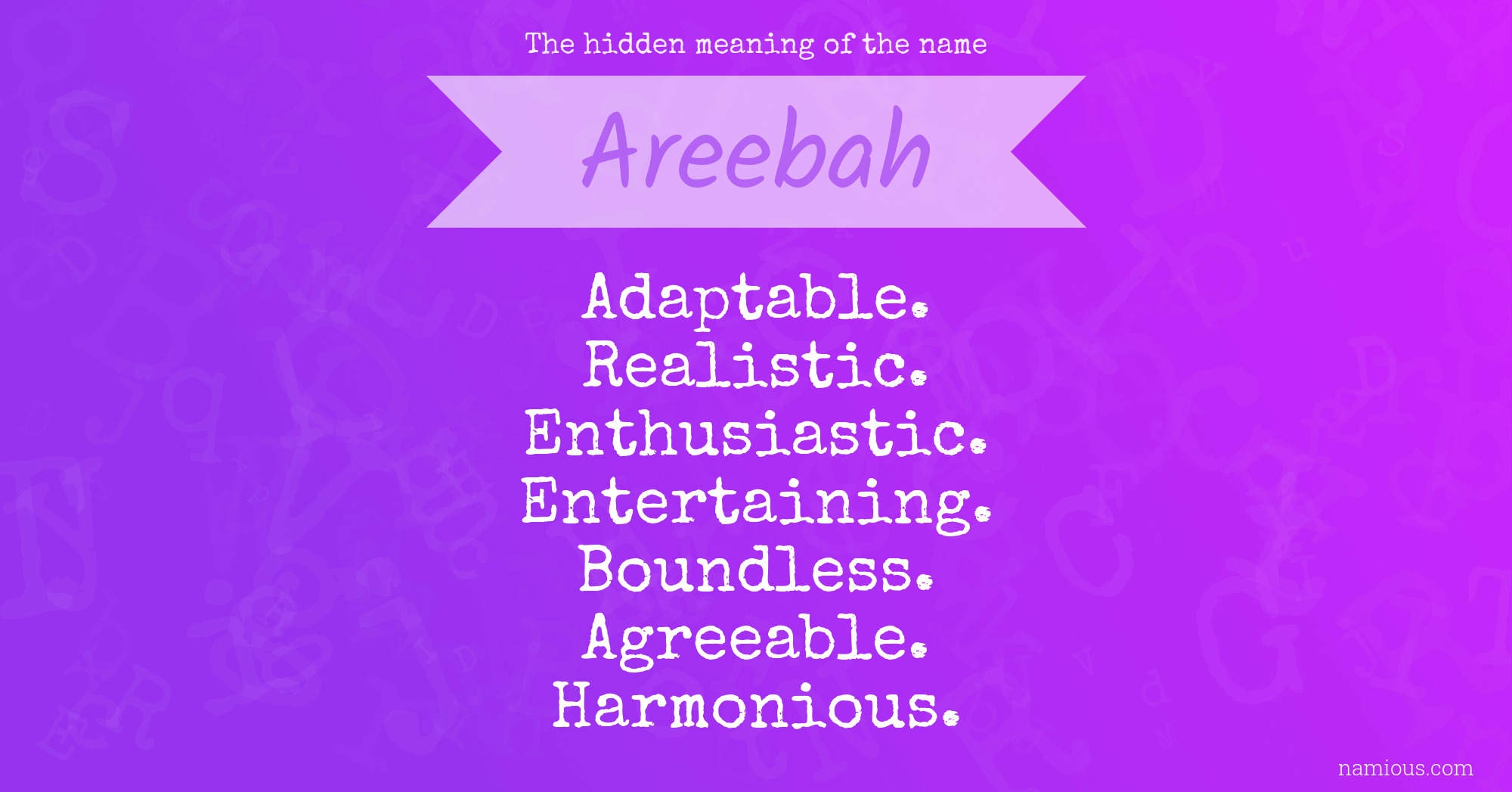 The hidden meaning of the name Areebah