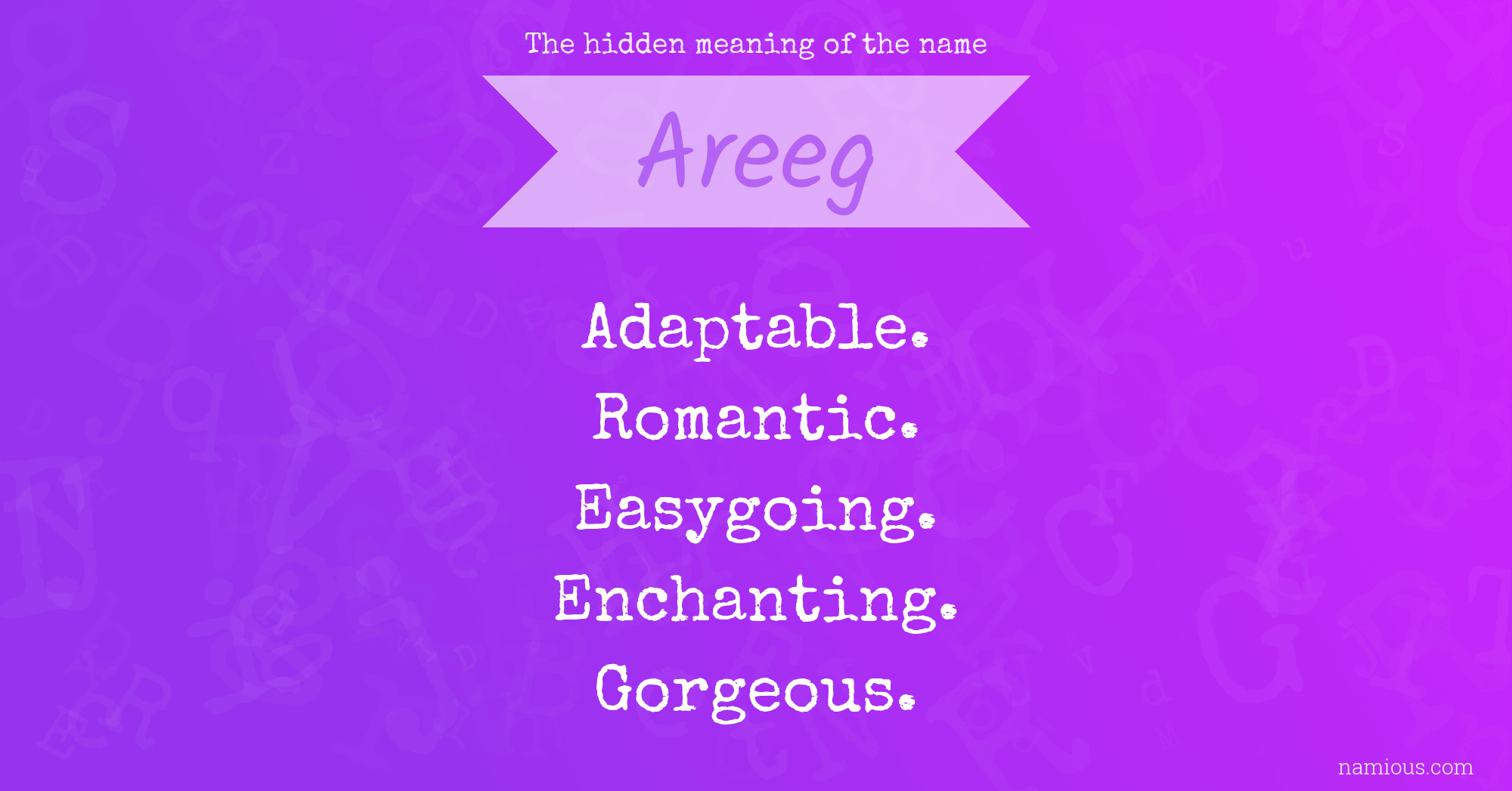 The hidden meaning of the name Areeg