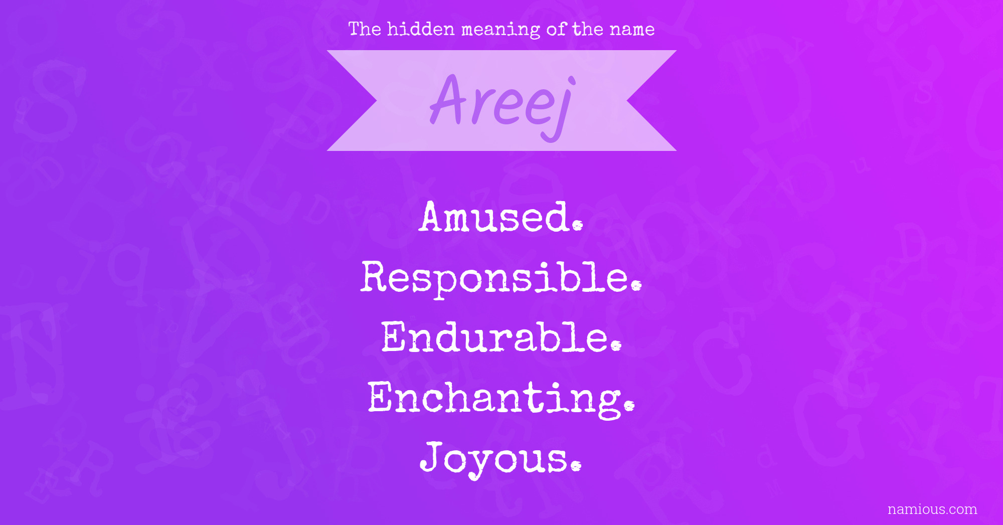 The hidden meaning of the name Areej