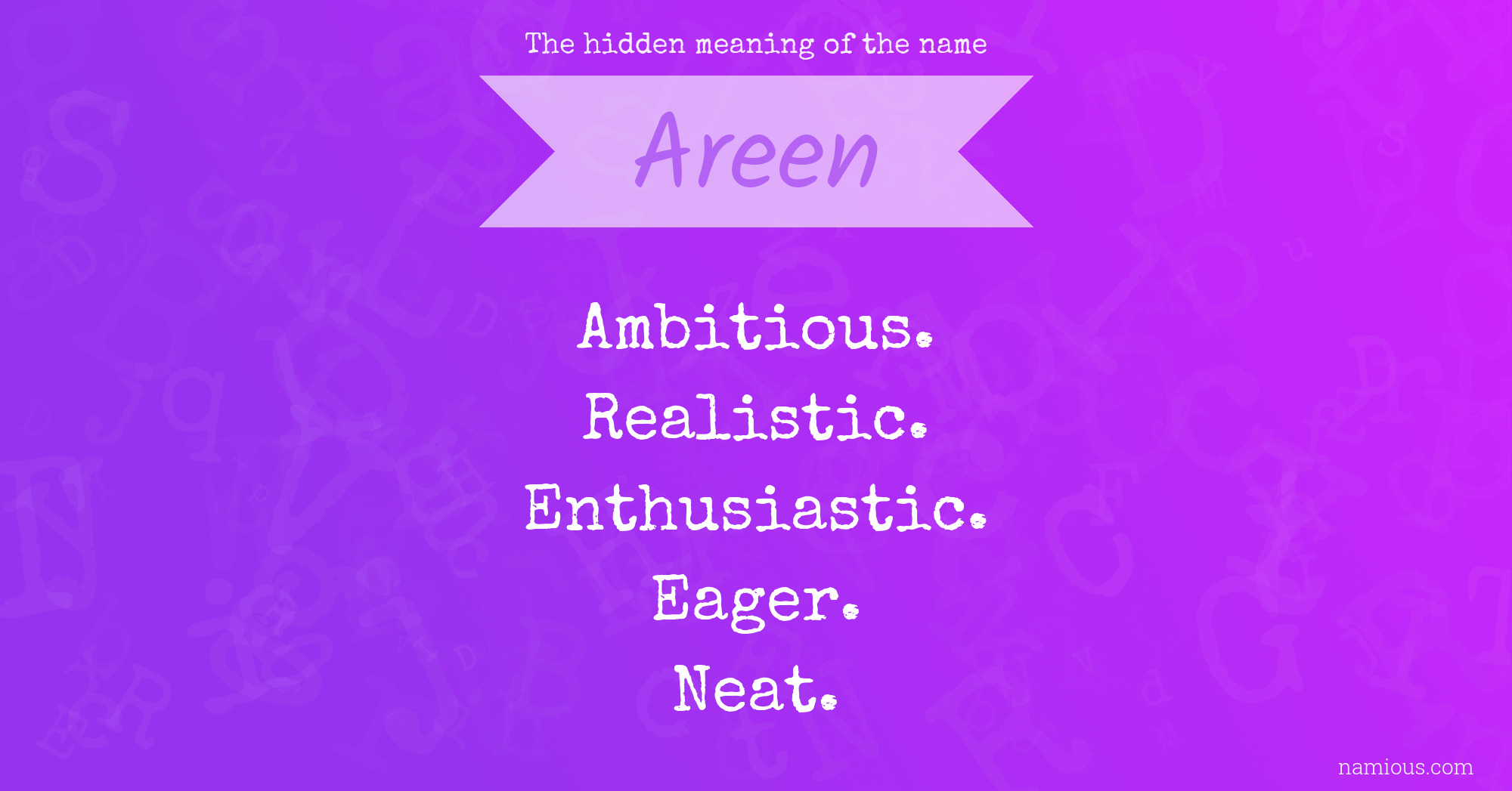 The hidden meaning of the name Areen