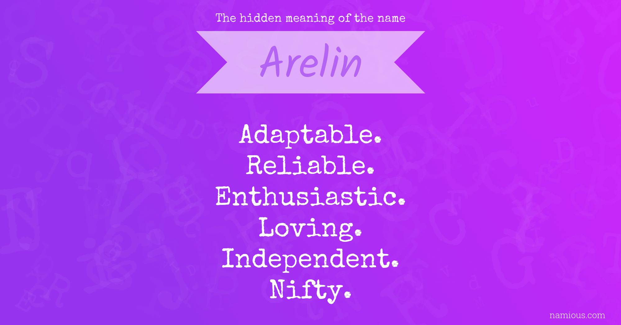 The hidden meaning of the name Arelin