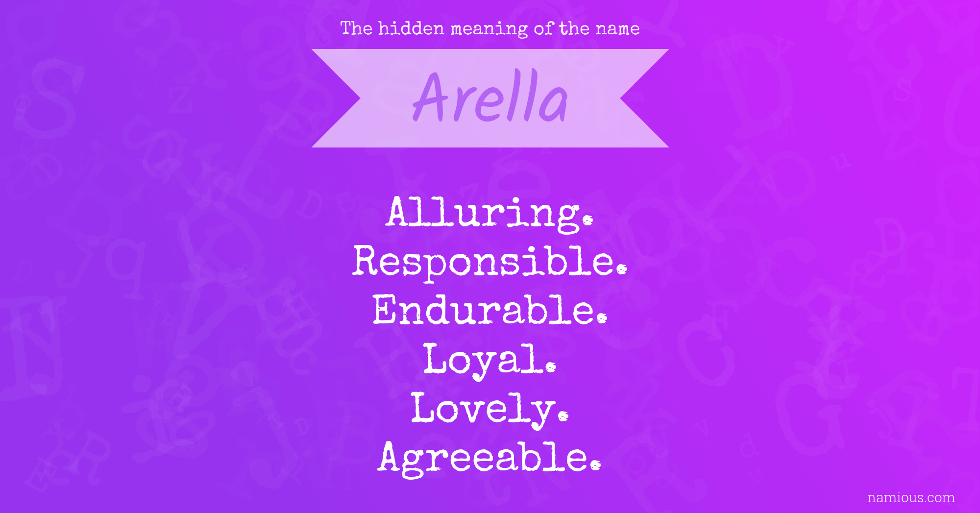 The hidden meaning of the name Arella