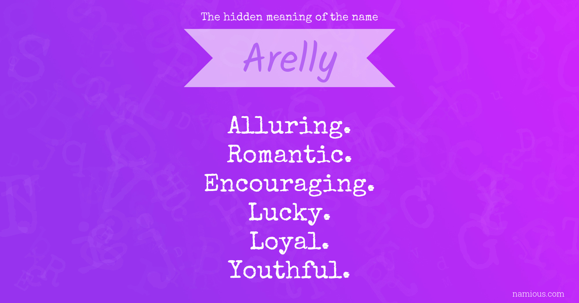 The hidden meaning of the name Arelly