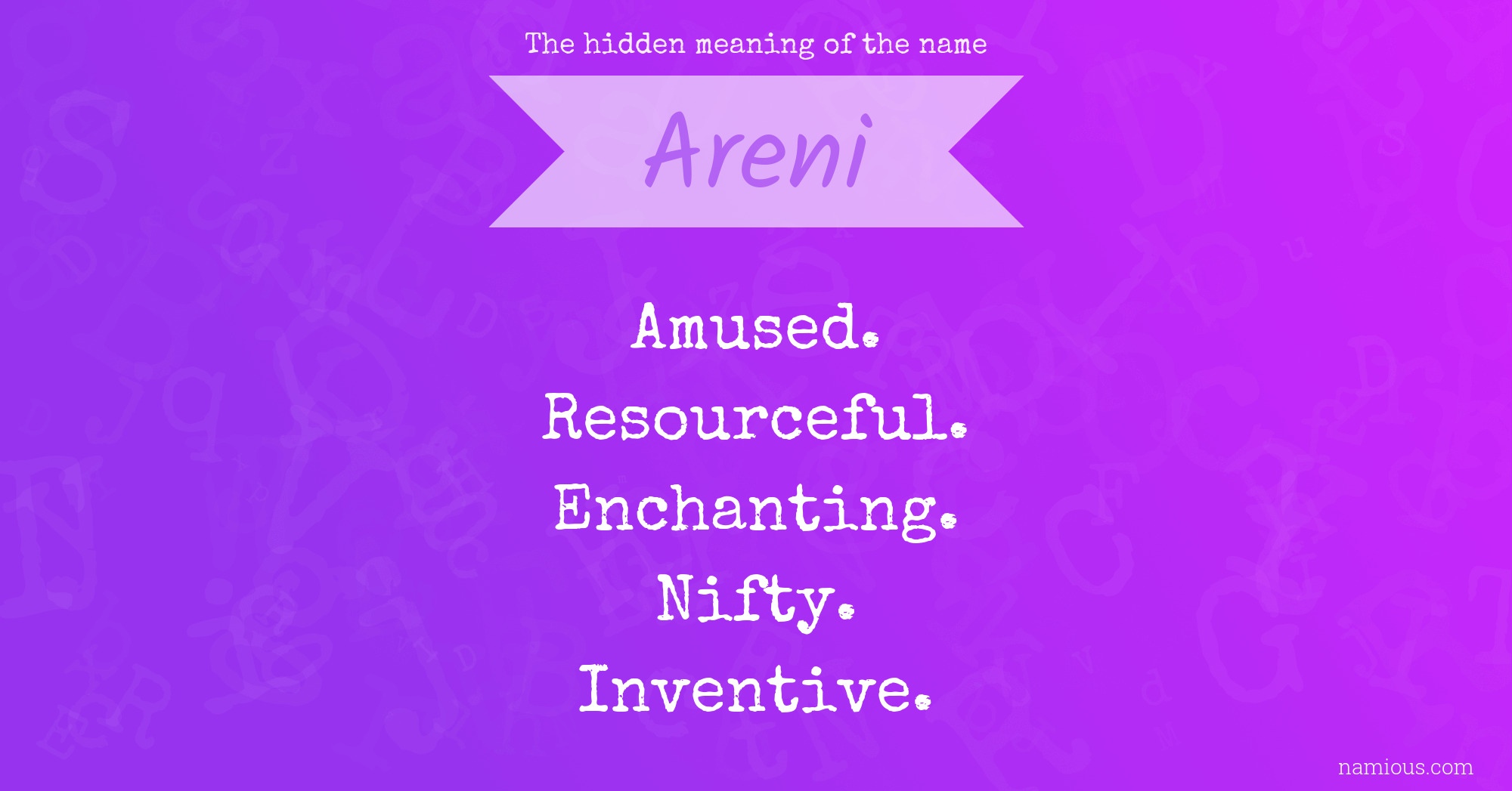 The hidden meaning of the name Areni