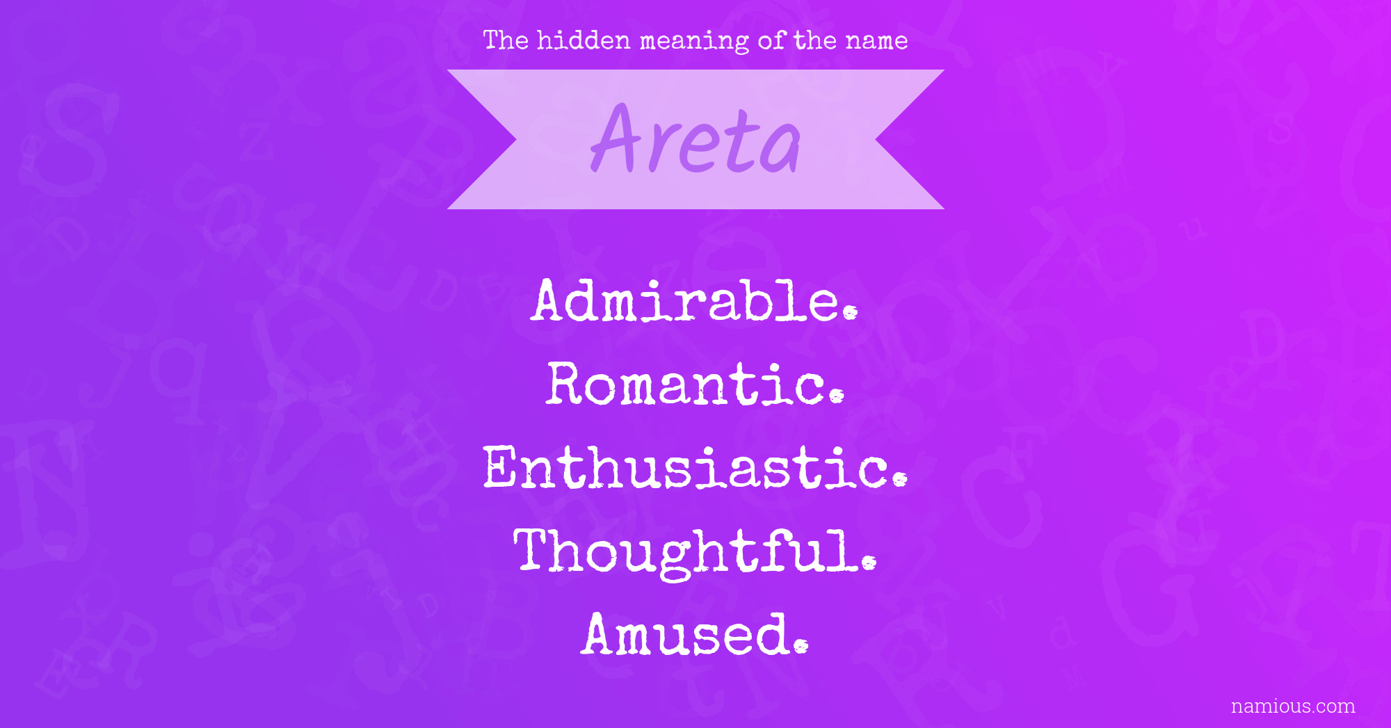 The hidden meaning of the name Areta