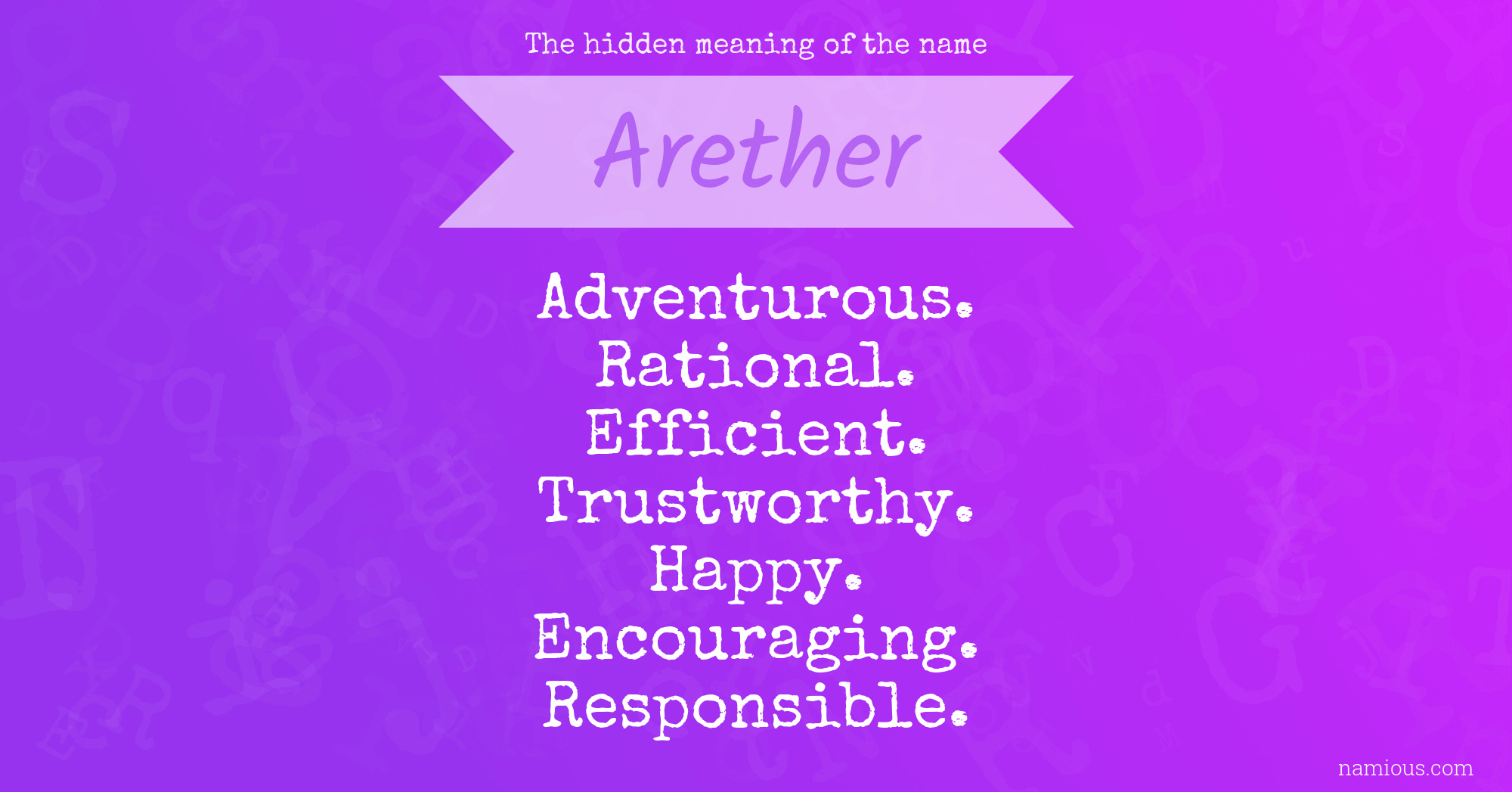 The hidden meaning of the name Arether