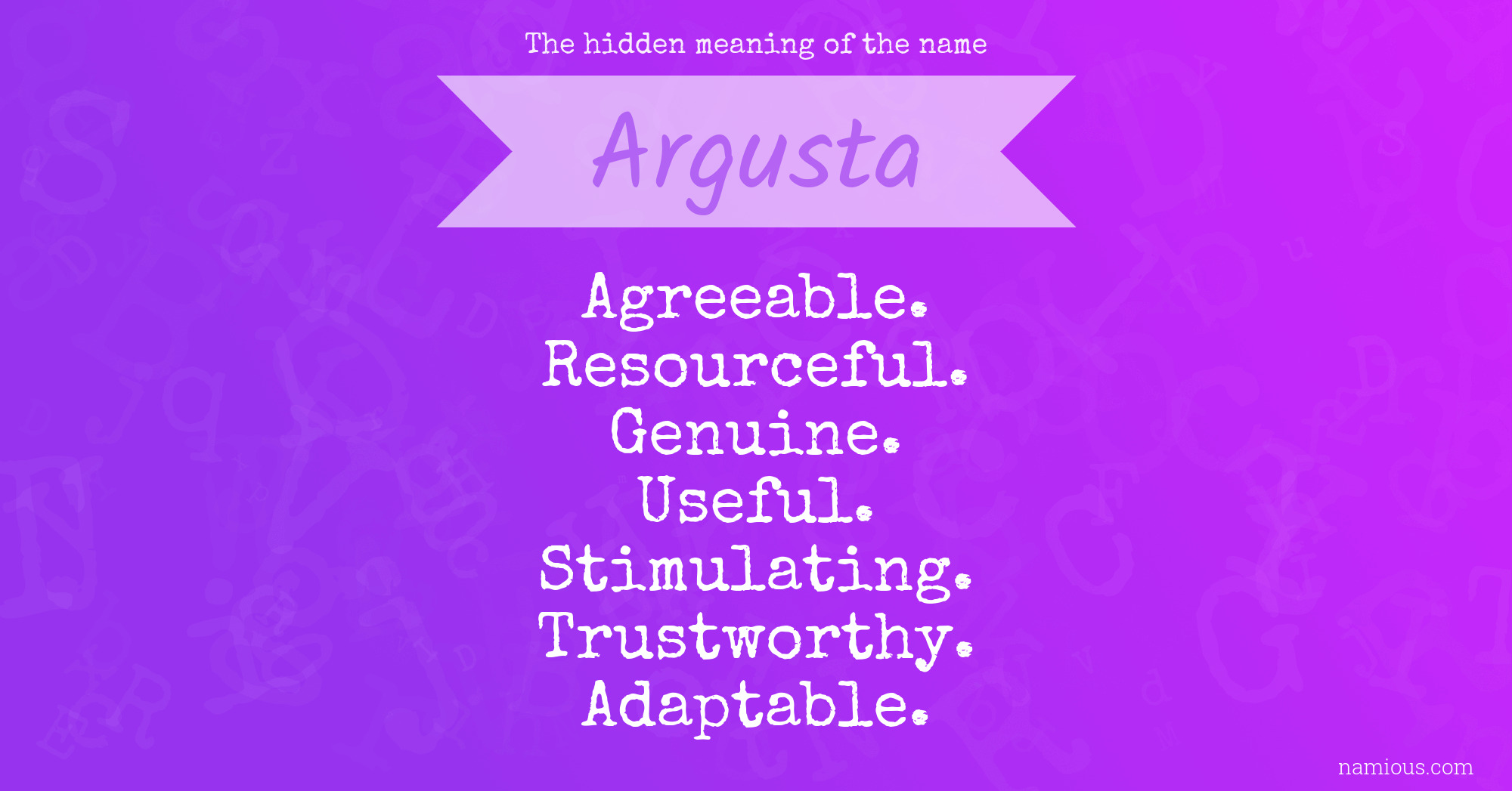 The hidden meaning of the name Argusta