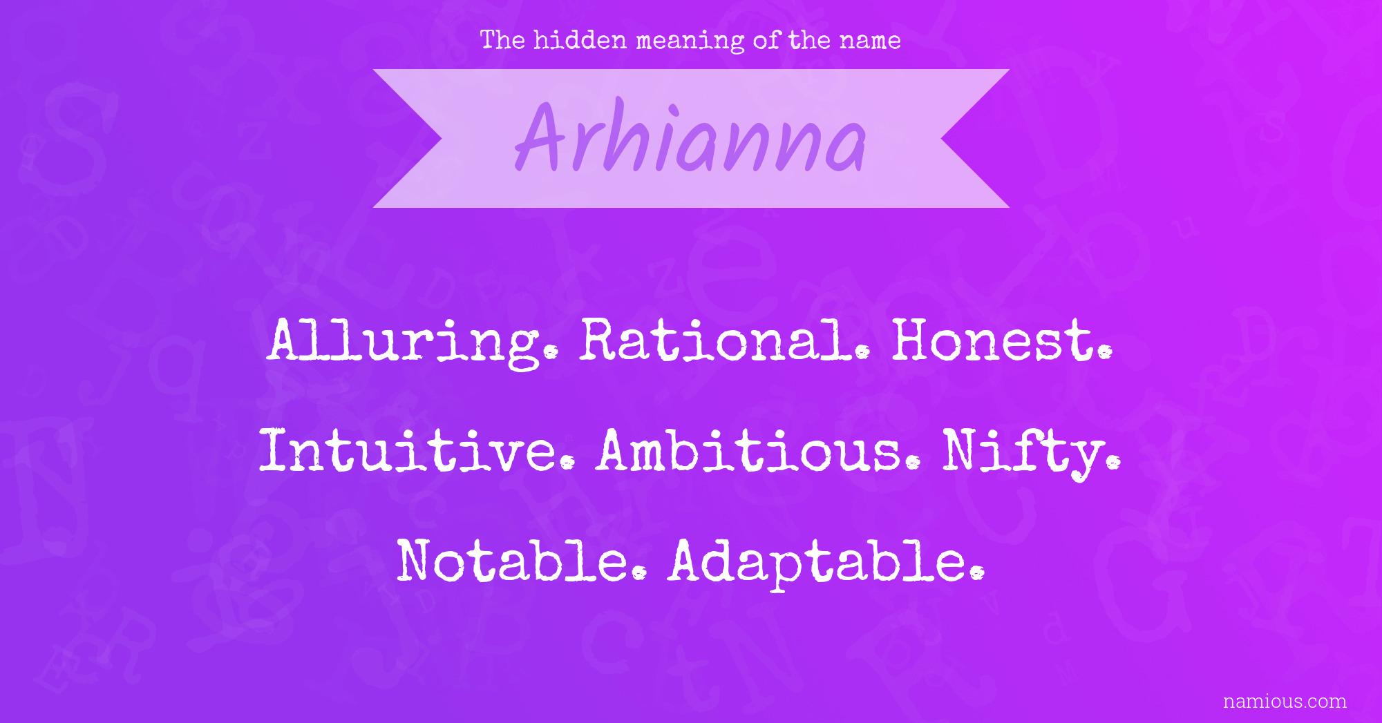The hidden meaning of the name Arhianna