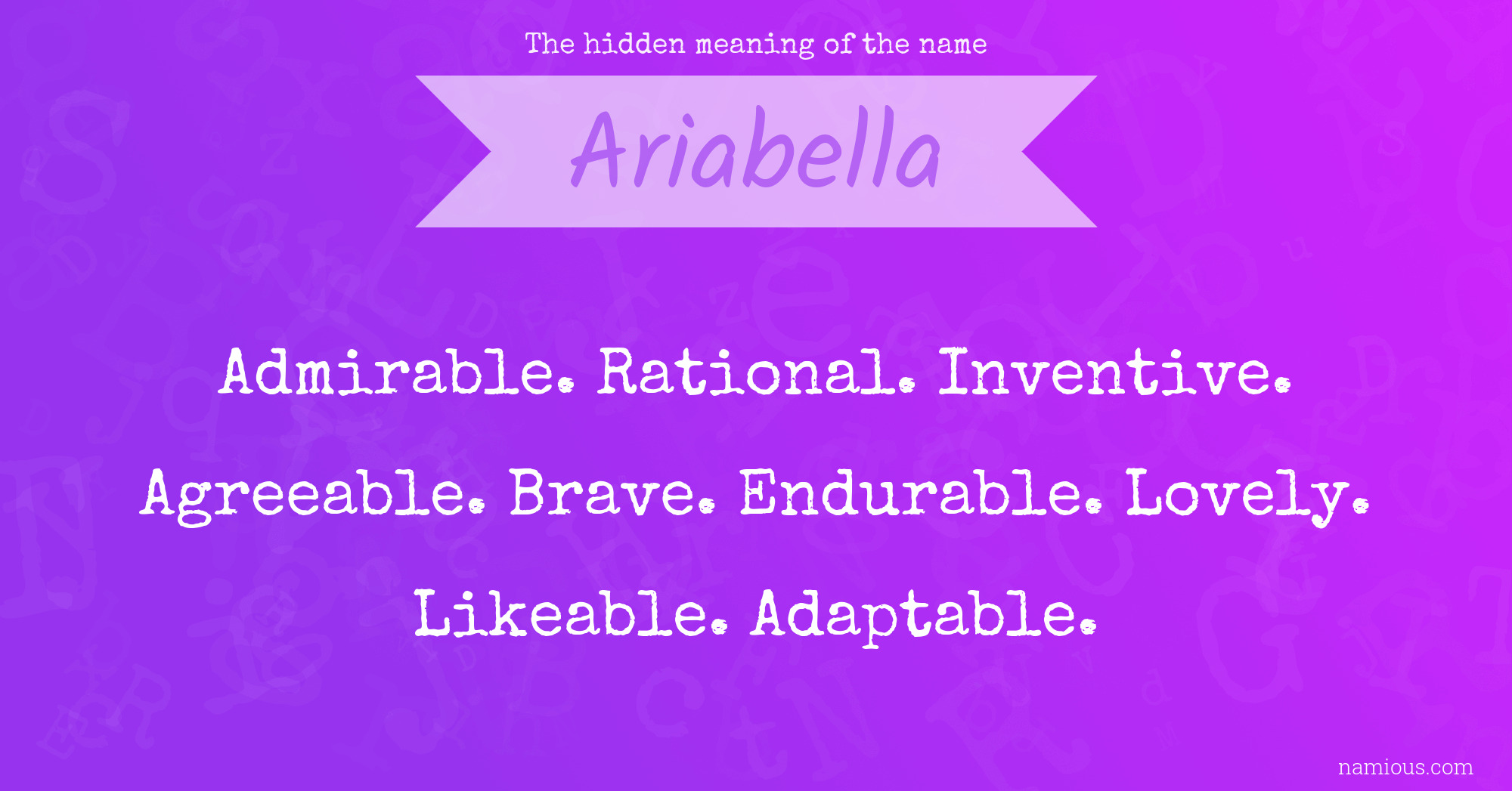 The hidden meaning of the name Ariabella