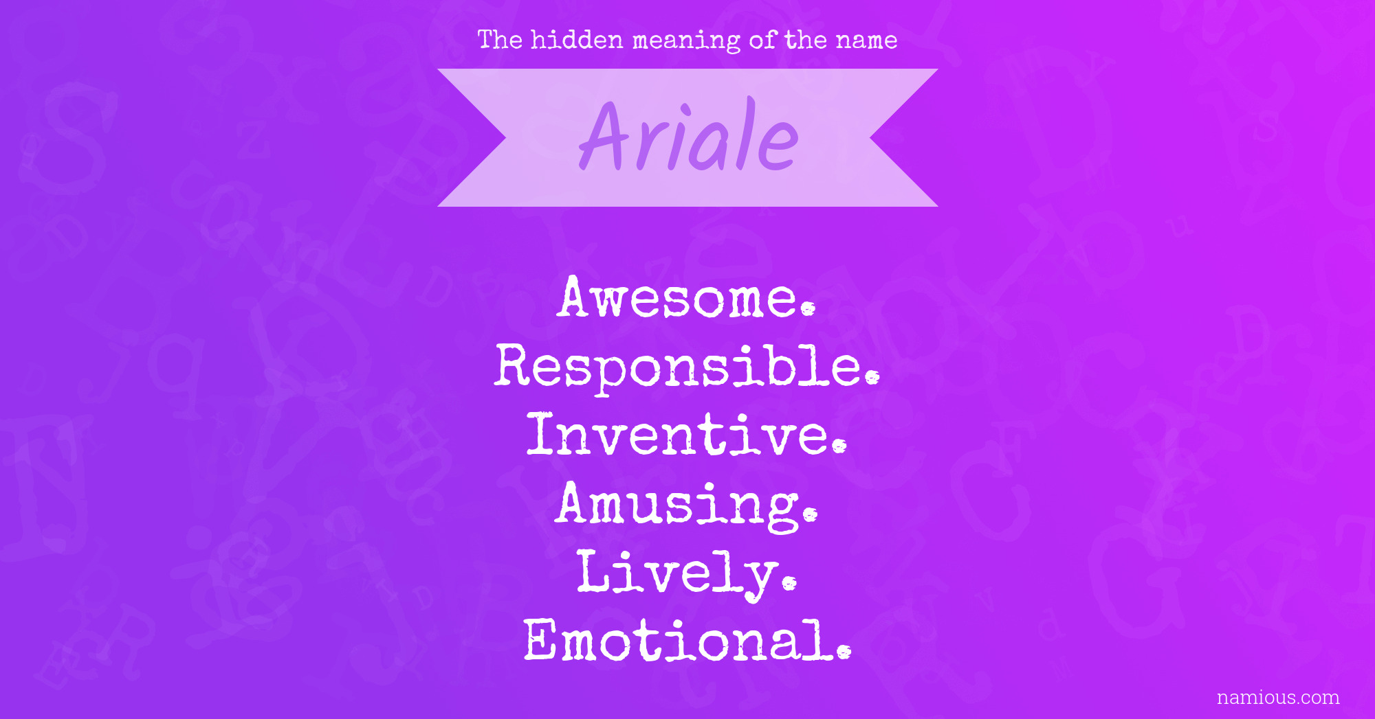 The hidden meaning of the name Ariale