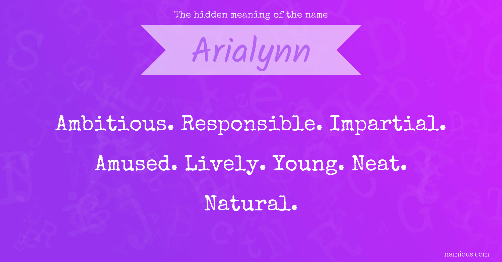 The hidden meaning of the name Arialynn