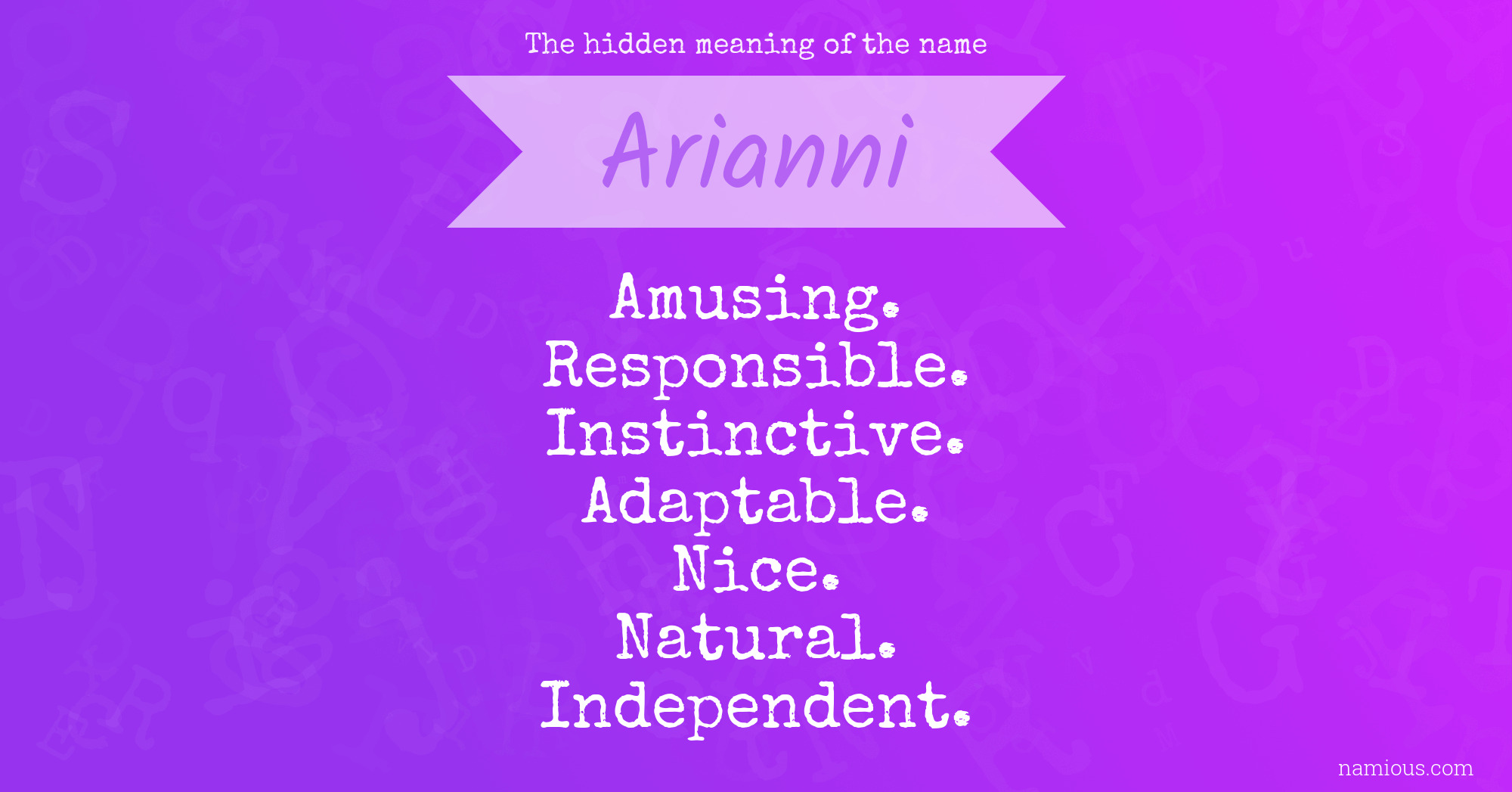 The hidden meaning of the name Arianni