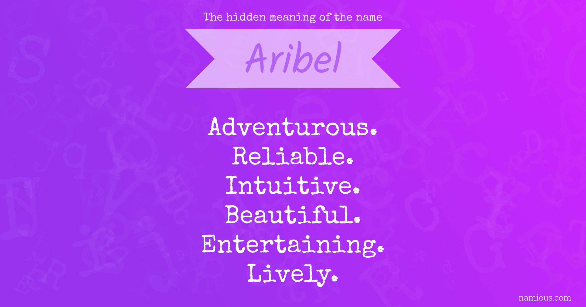 The hidden meaning of the name Aribel