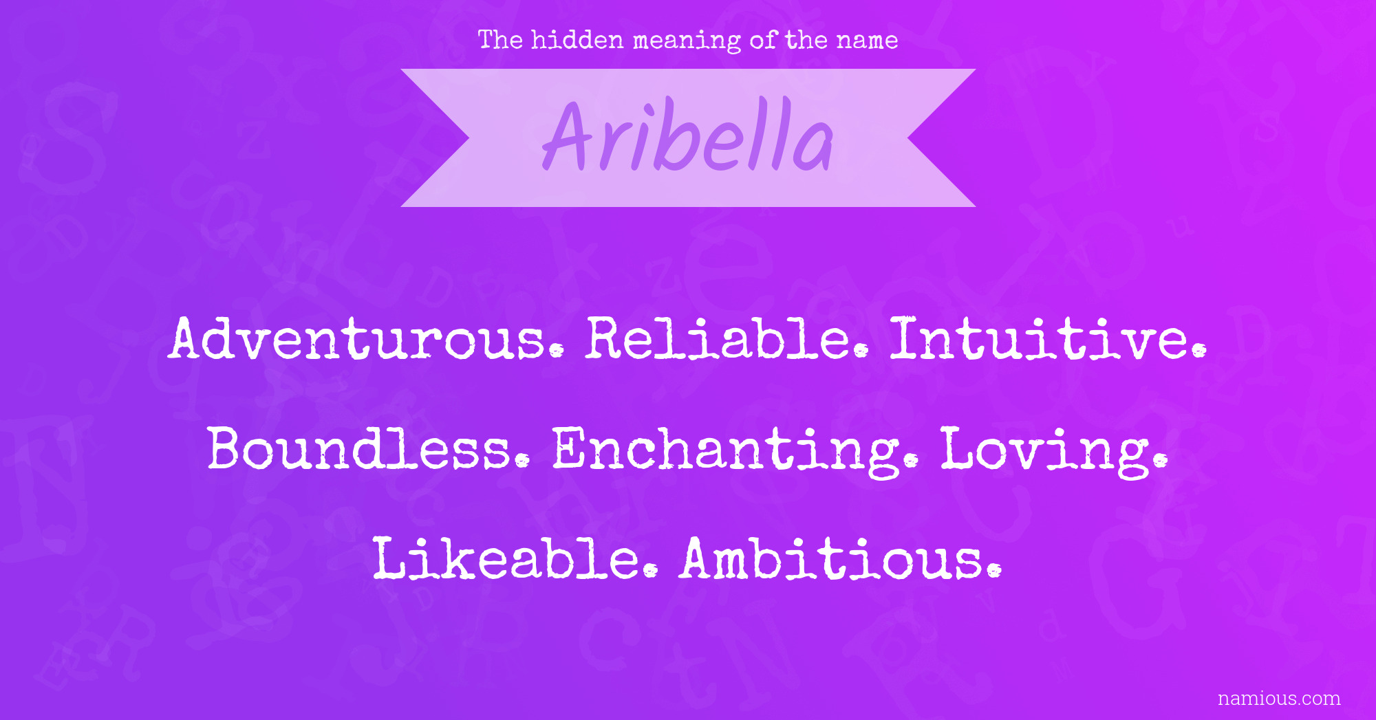 The hidden meaning of the name Aribella