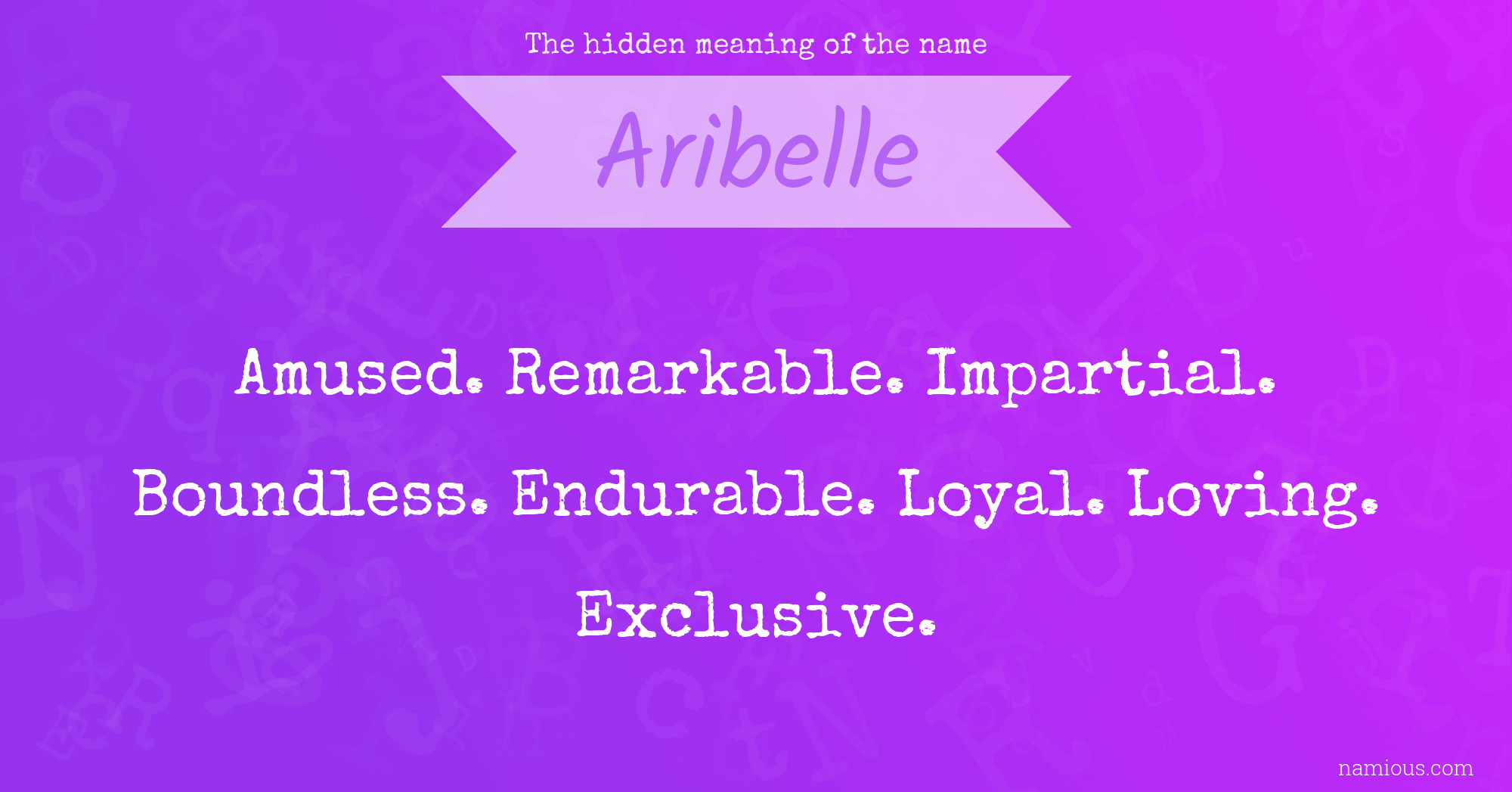 The hidden meaning of the name Aribelle