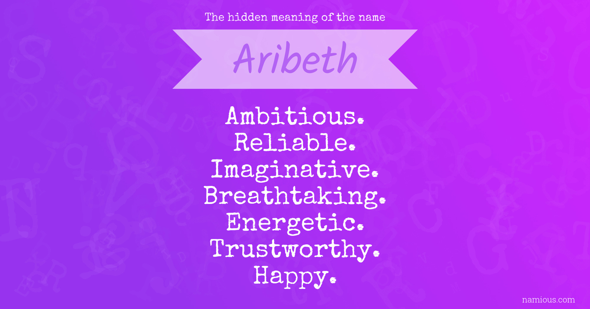 The hidden meaning of the name Aribeth