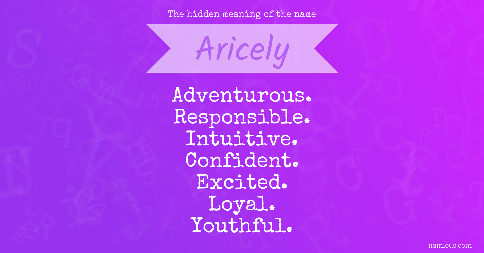 The hidden meaning of the name Aricely