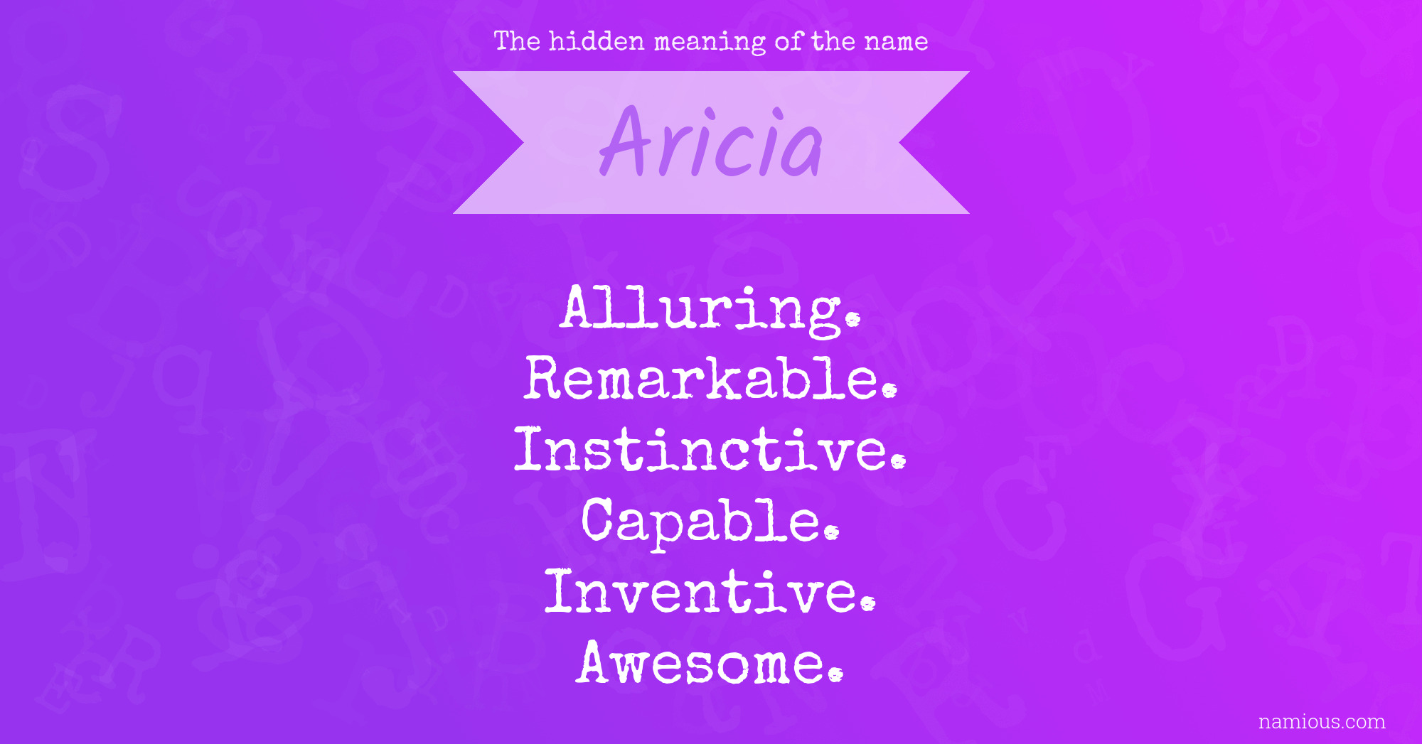 The hidden meaning of the name Aricia