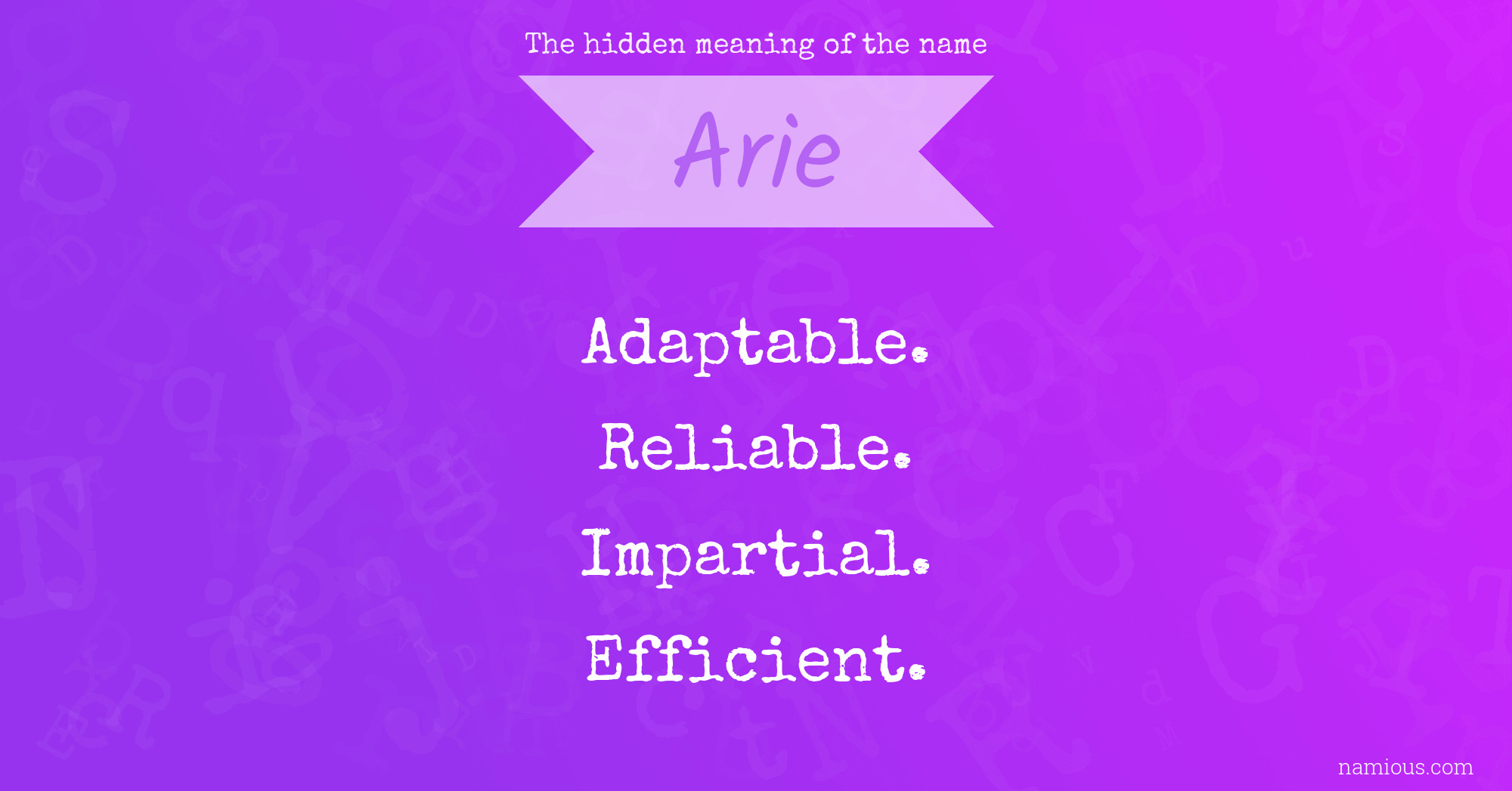 The hidden meaning of the name Arie