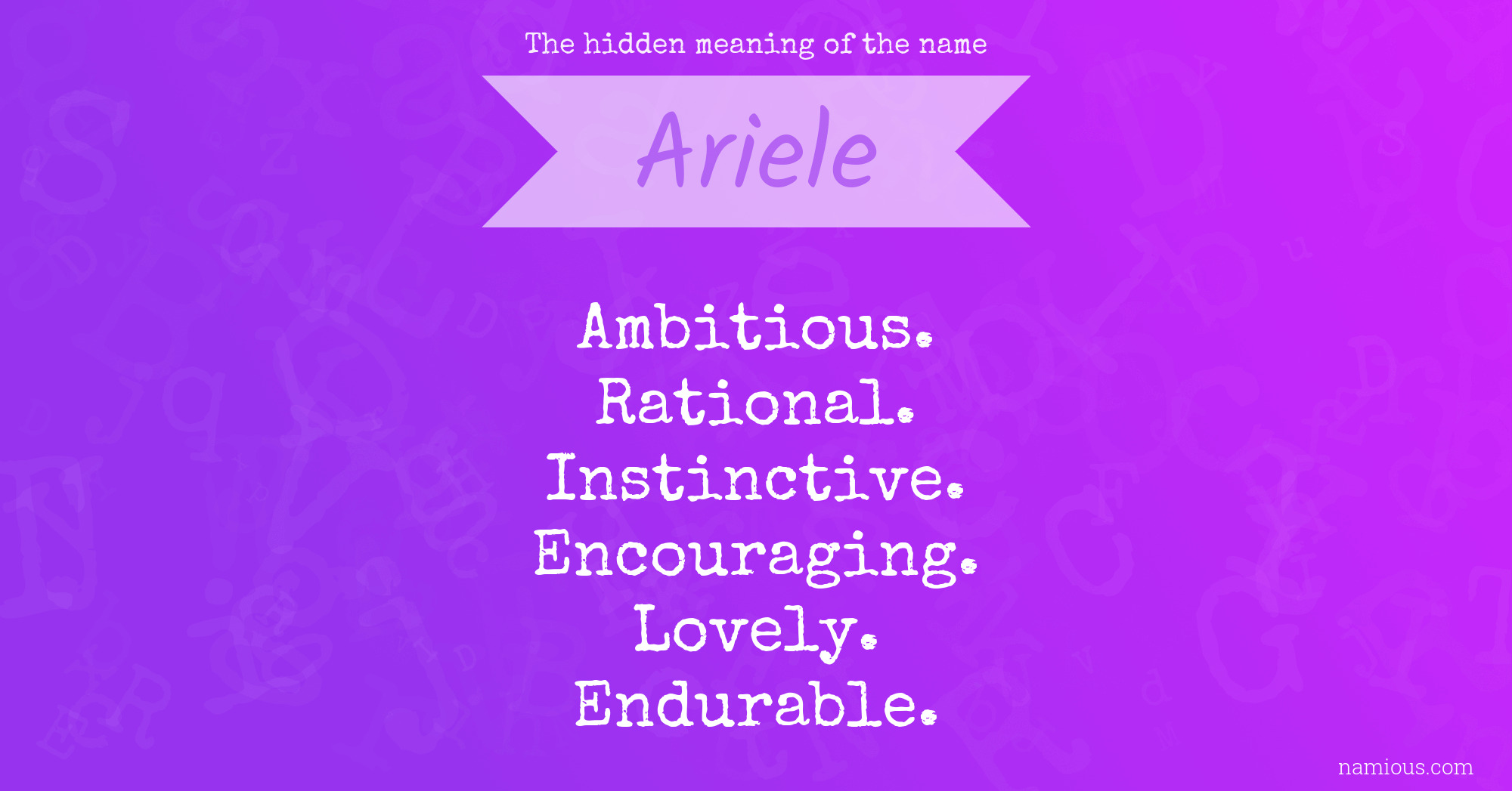 The hidden meaning of the name Ariele