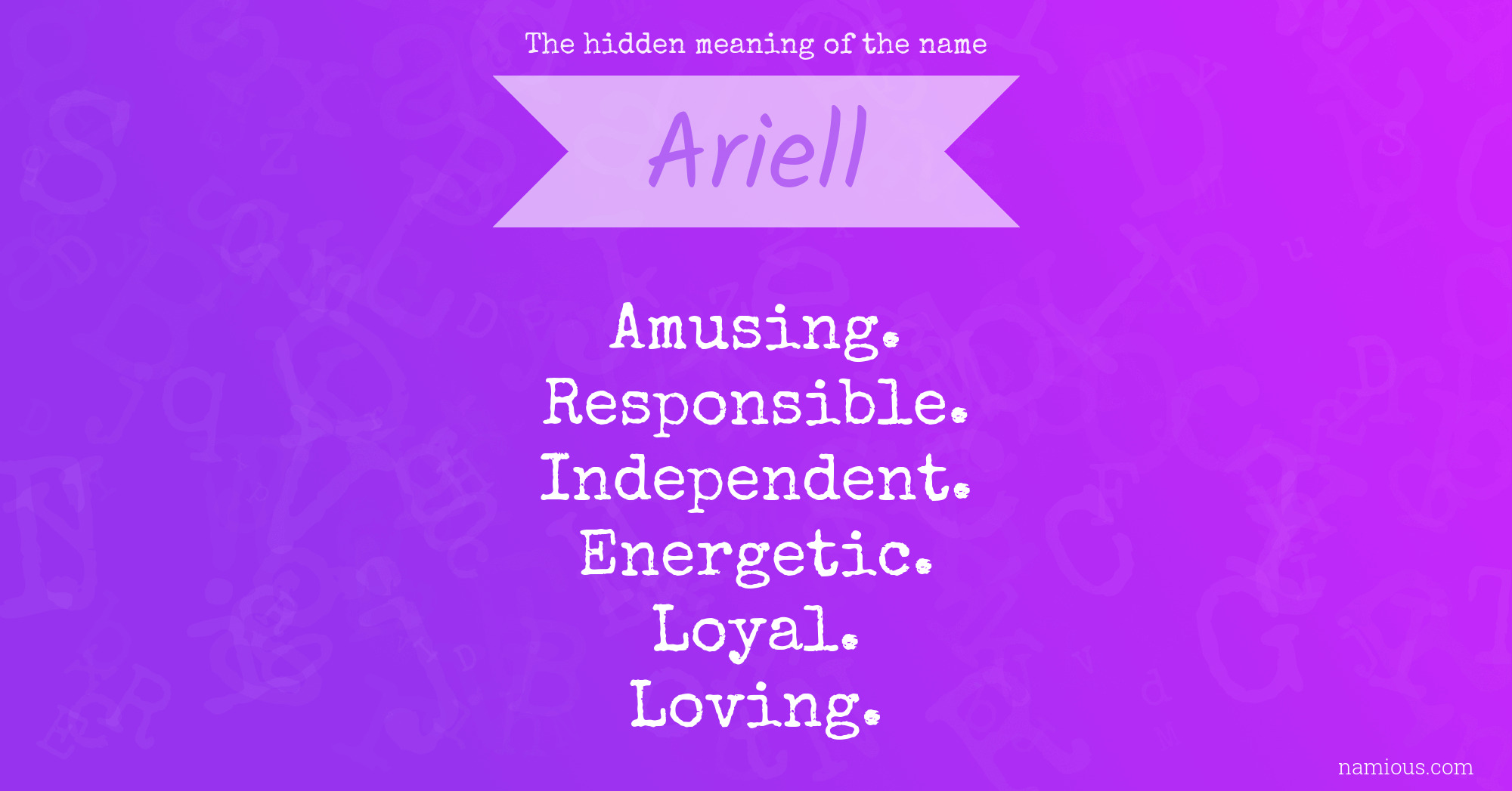 The hidden meaning of the name Ariell