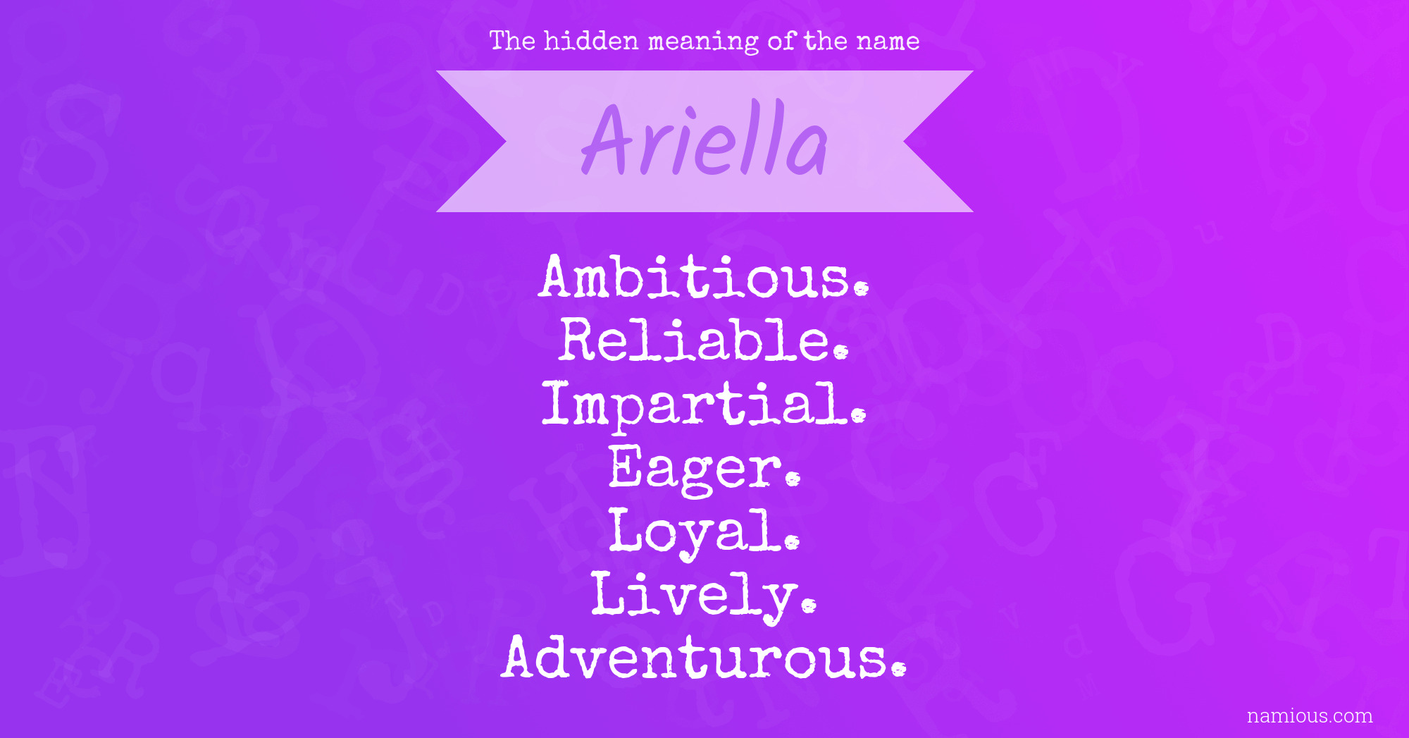 The hidden meaning of the name Ariella