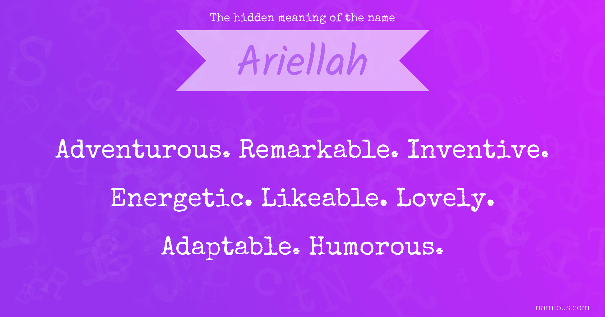 The hidden meaning of the name Ariellah