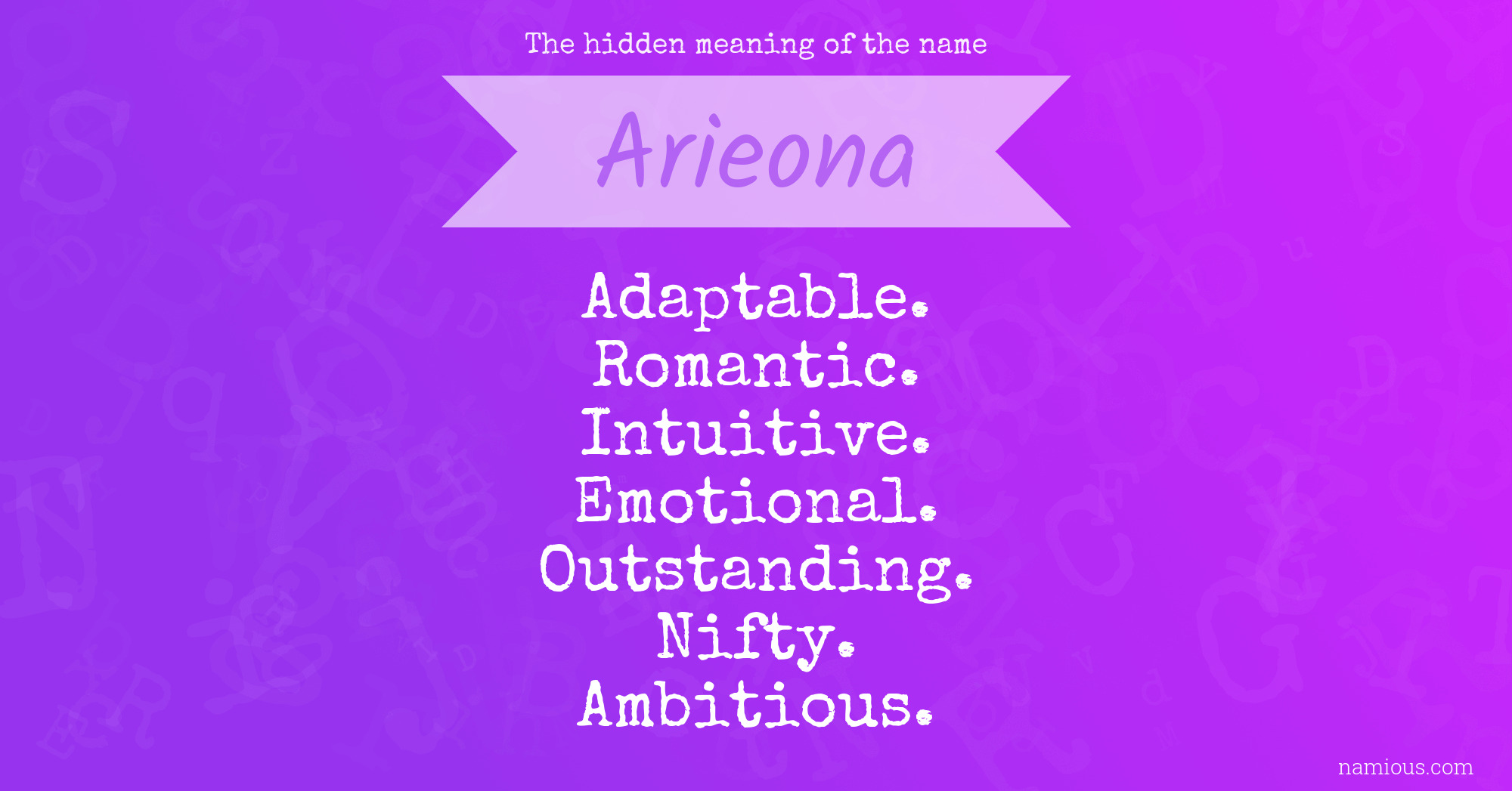 The hidden meaning of the name Arieona