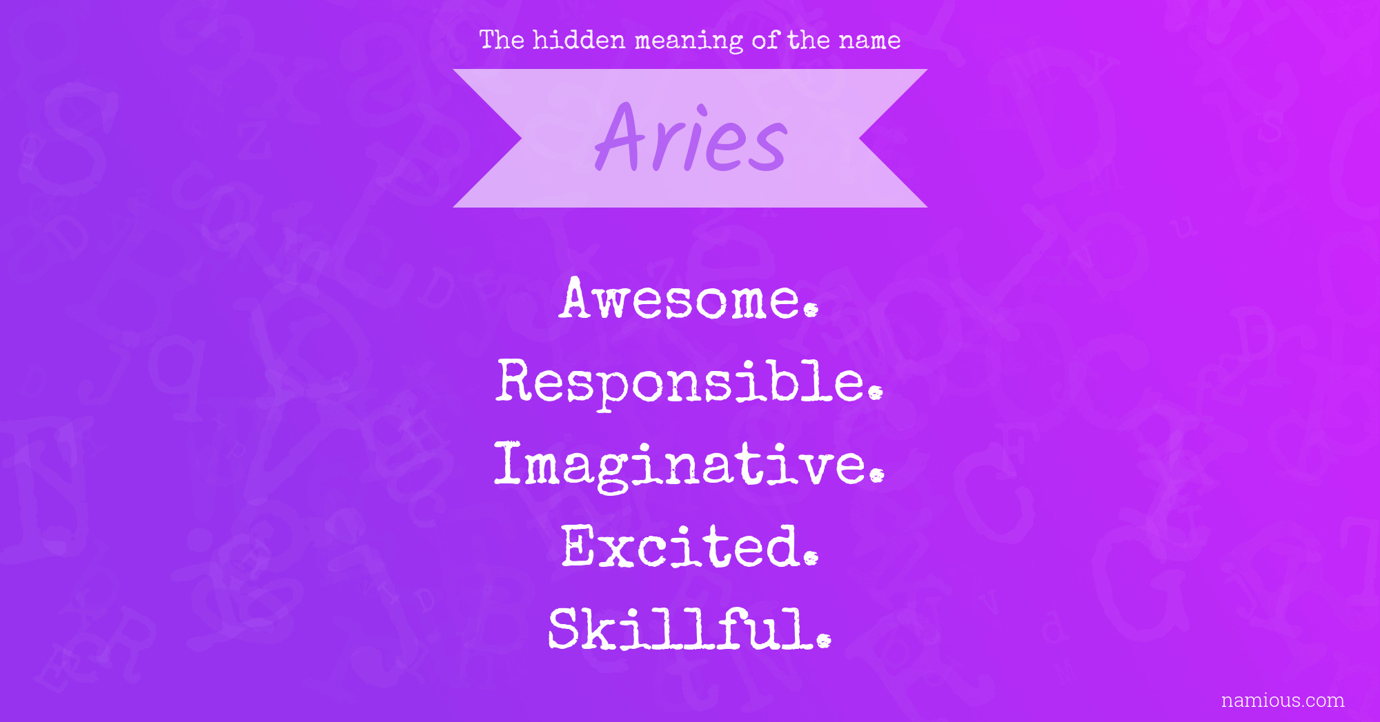 The hidden meaning of the name Aries