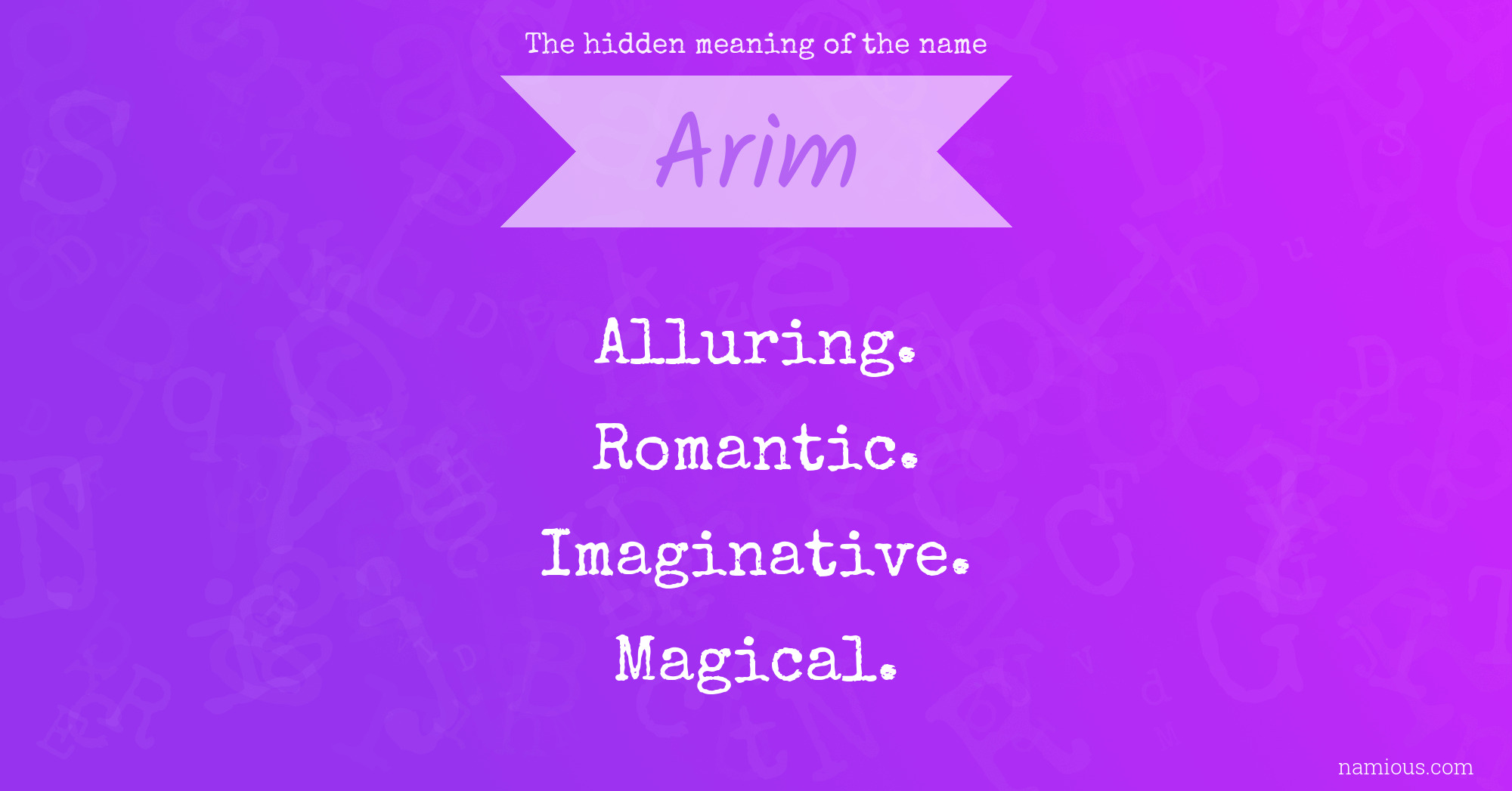 The hidden meaning of the name Arim