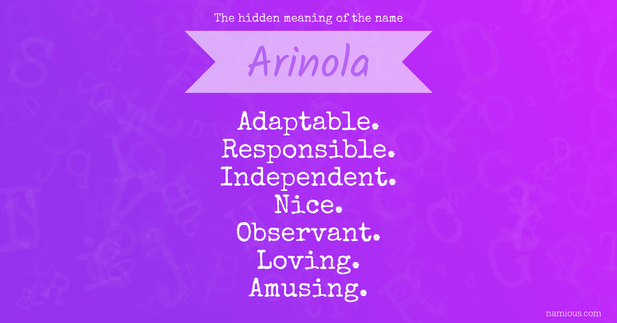 The hidden meaning of the name Arinola