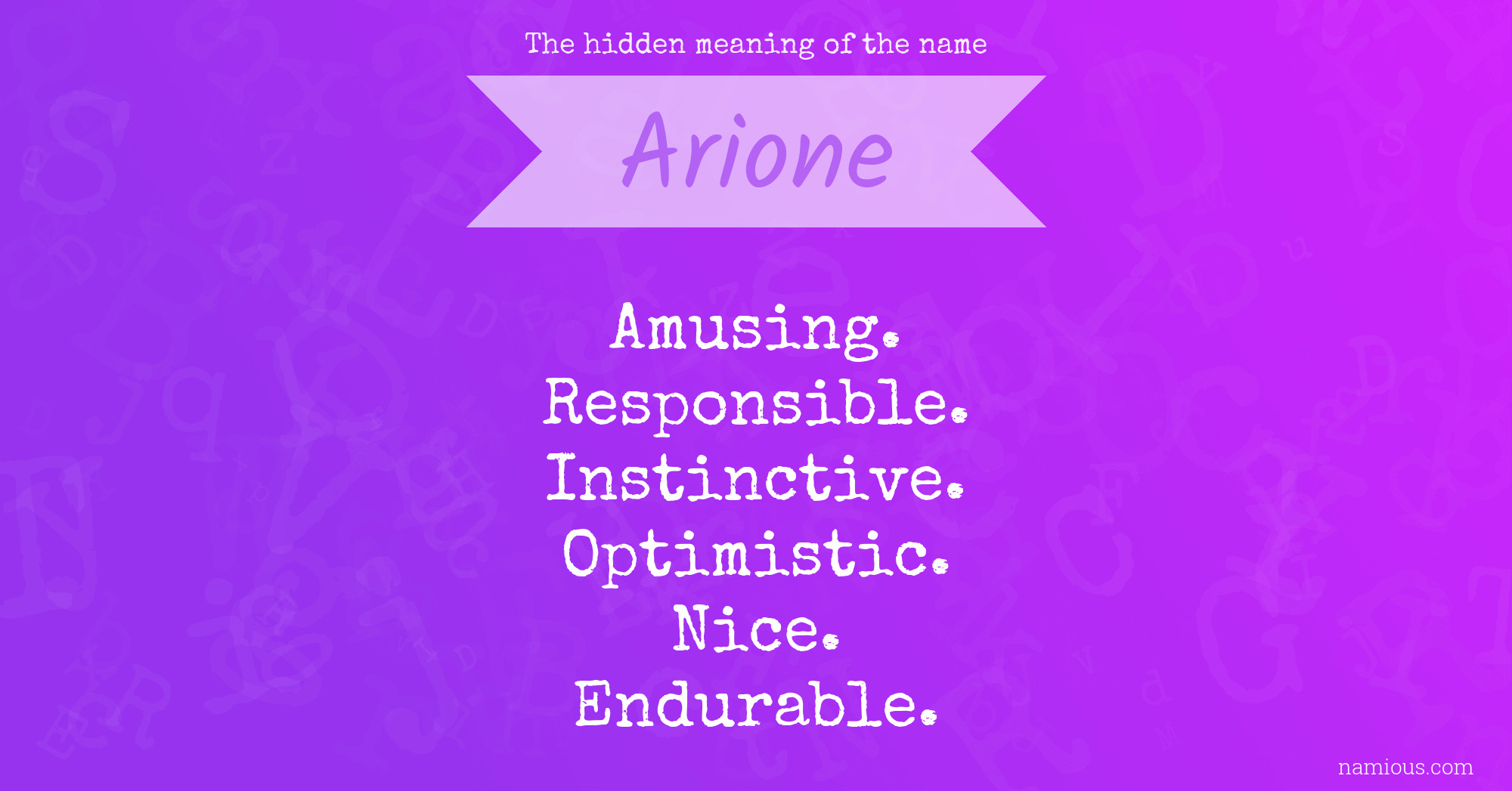 The hidden meaning of the name Arione