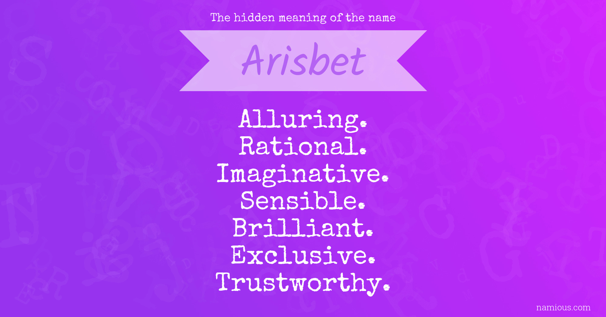 The hidden meaning of the name Arisbet