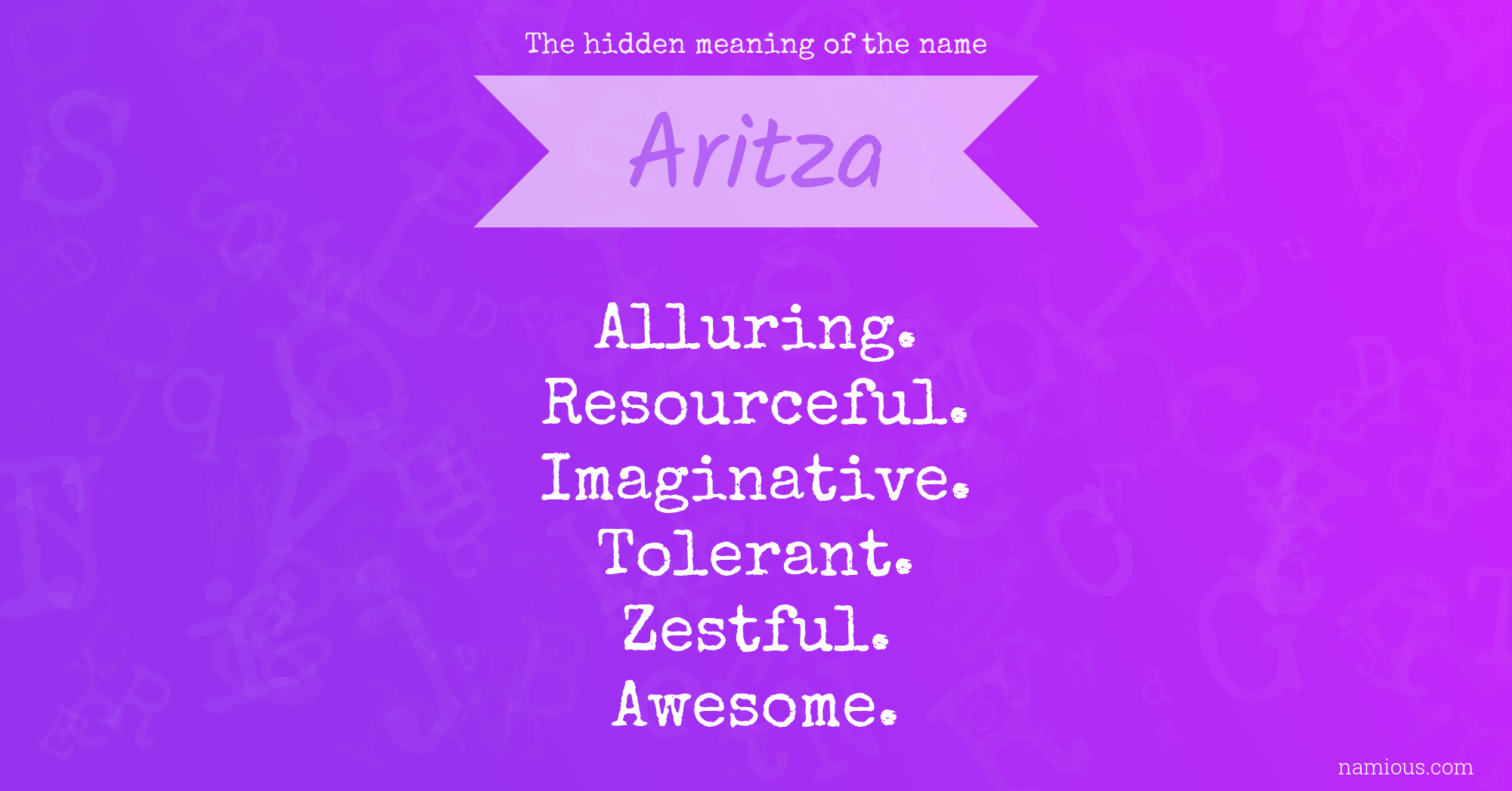 The hidden meaning of the name Aritza