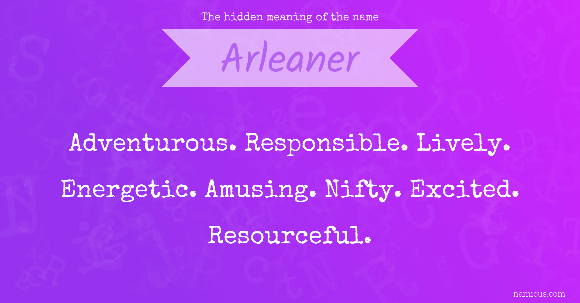 The hidden meaning of the name Arleaner