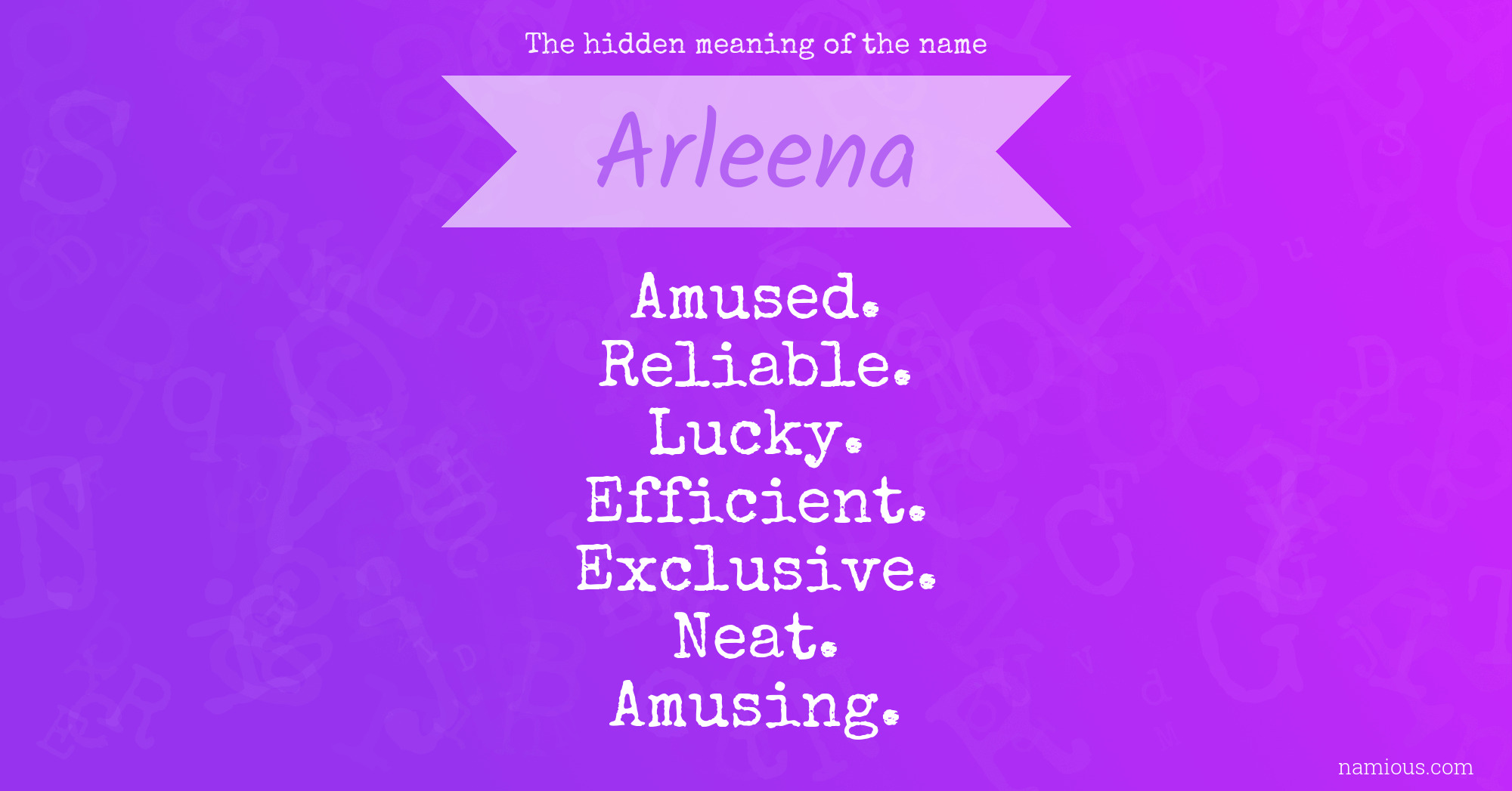 The hidden meaning of the name Arleena