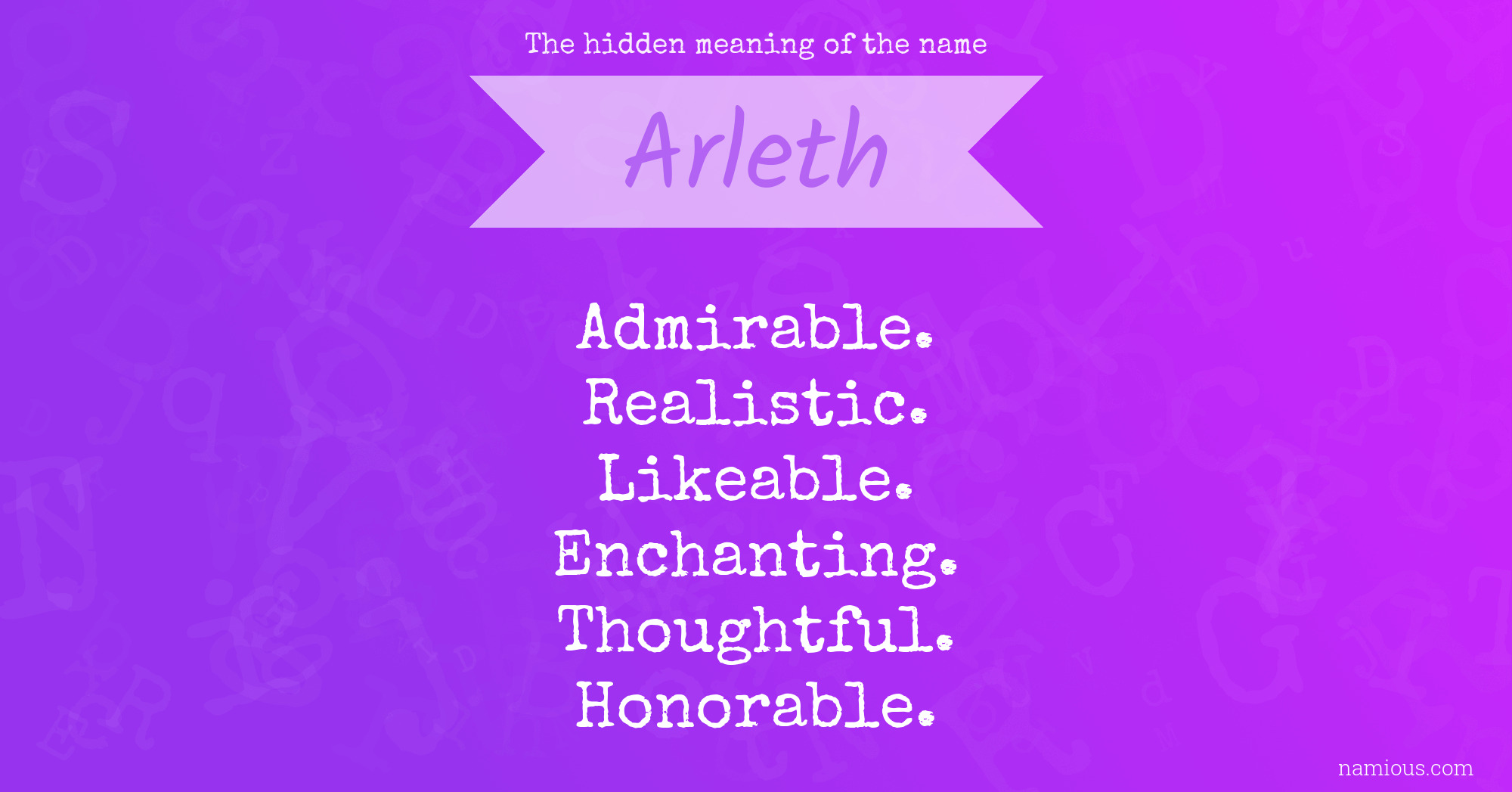 The hidden meaning of the name Arleth