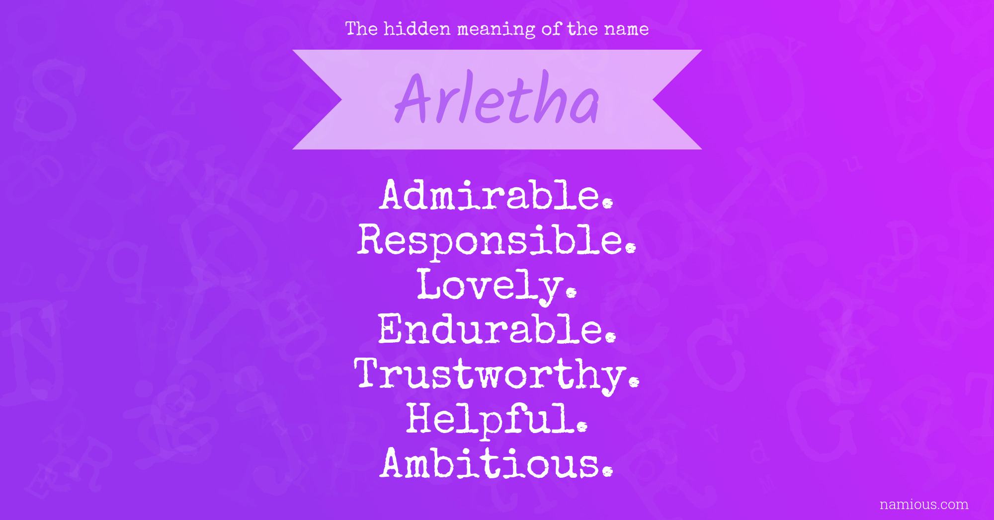 The hidden meaning of the name Arletha